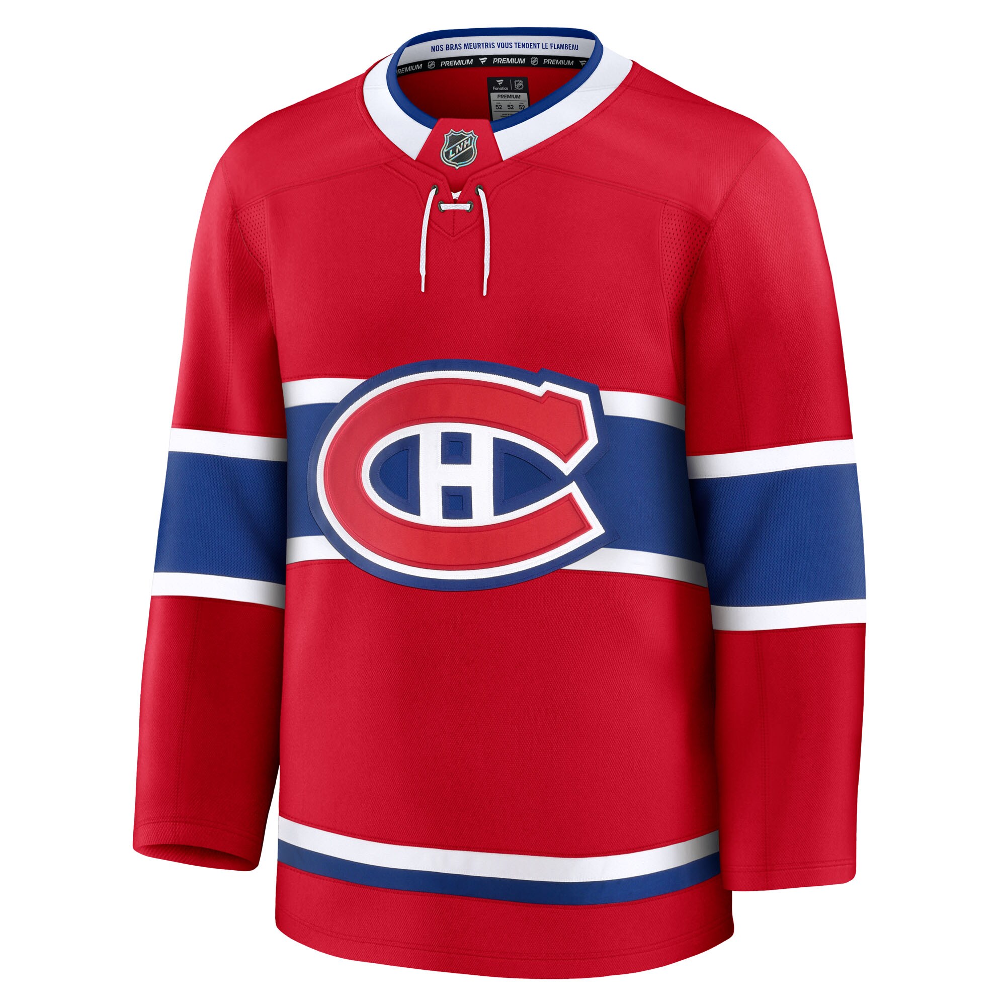 Alternative view of Men's Montreal Canadiens Red Home Premium Hockey Jersey - JS824 