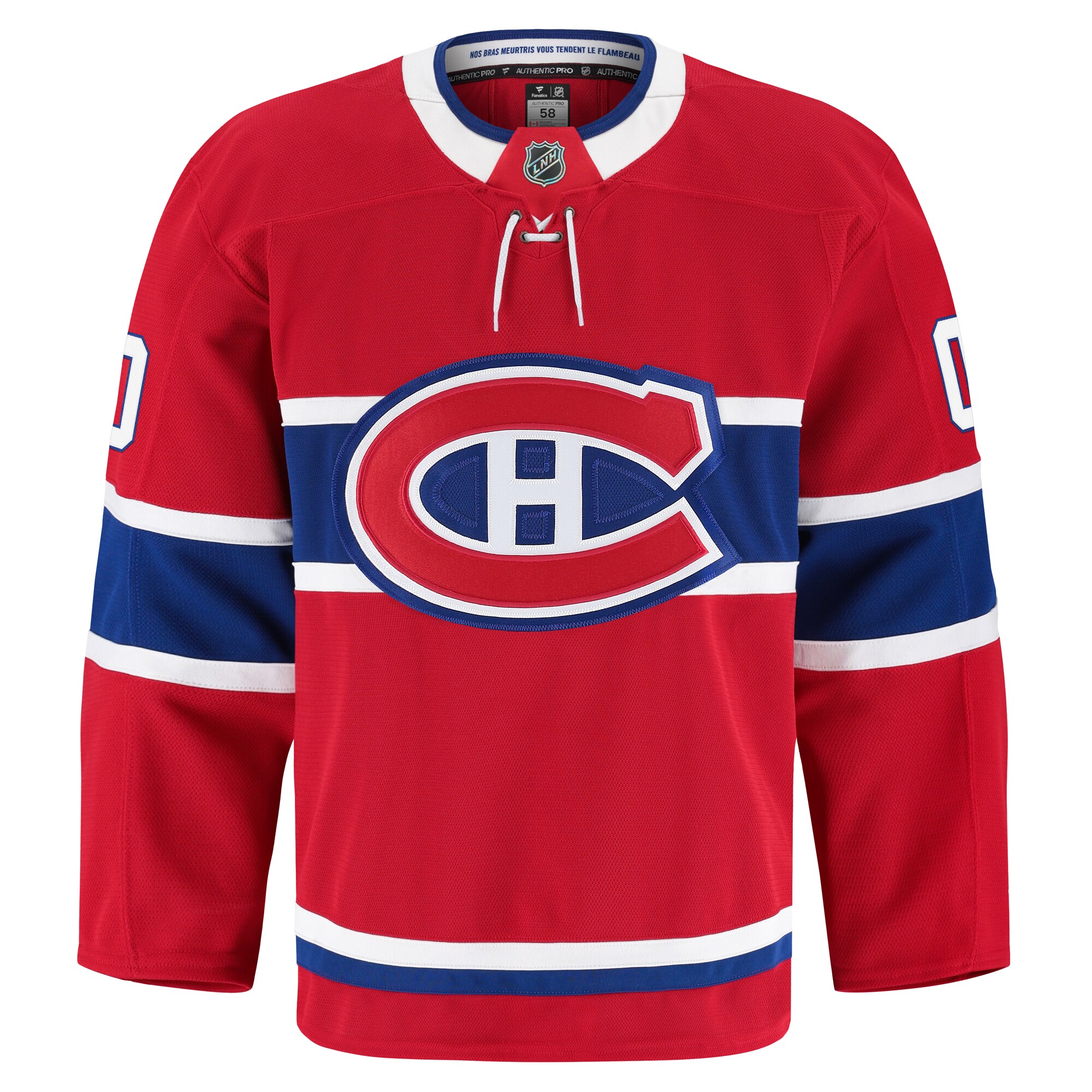 Alternative view of Men's Montreal Canadiens Red Home Pro Custom Hockey Jersey - JS593 