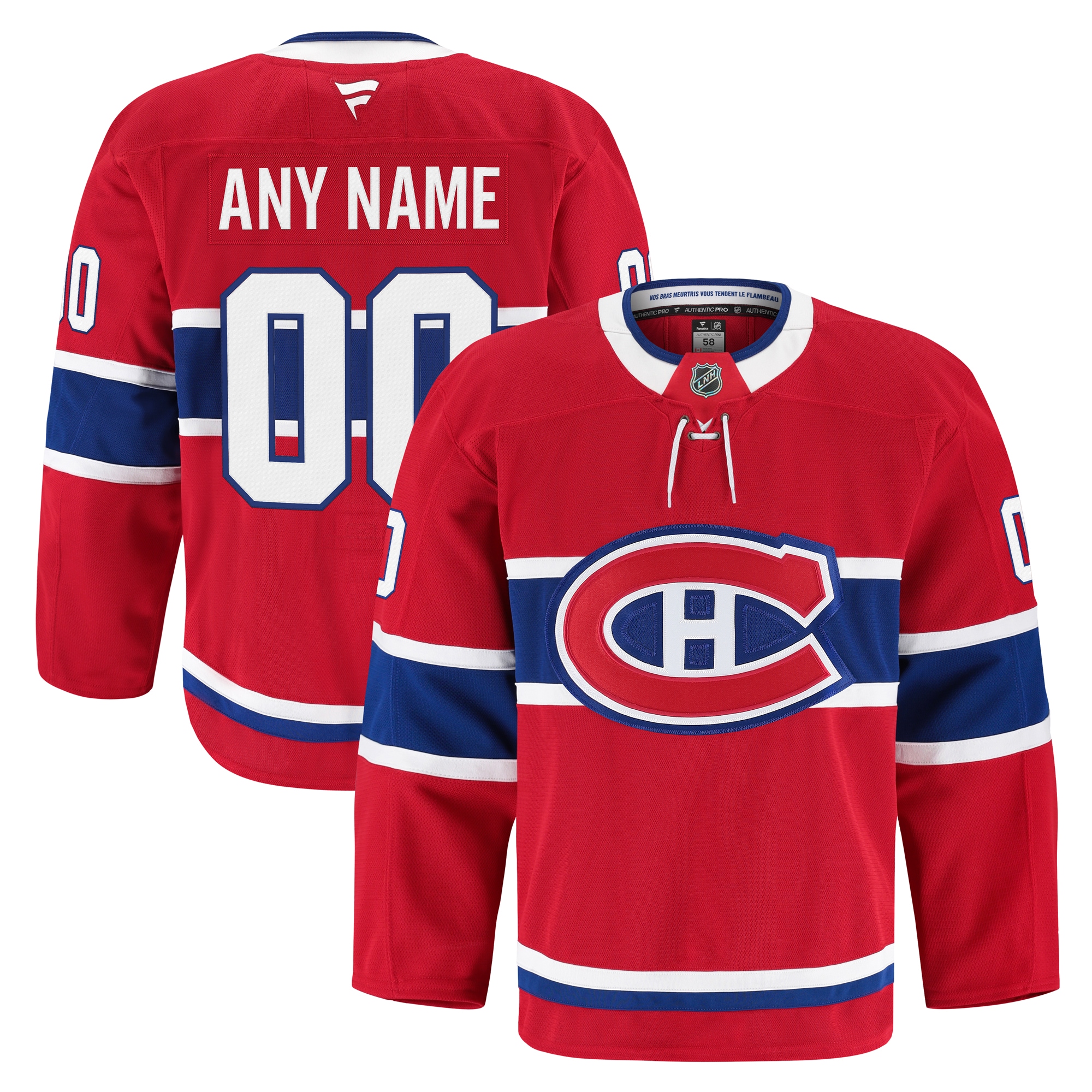 Men's Montreal Canadiens Red Home Pro Custom Hockey Jersey - JS593 