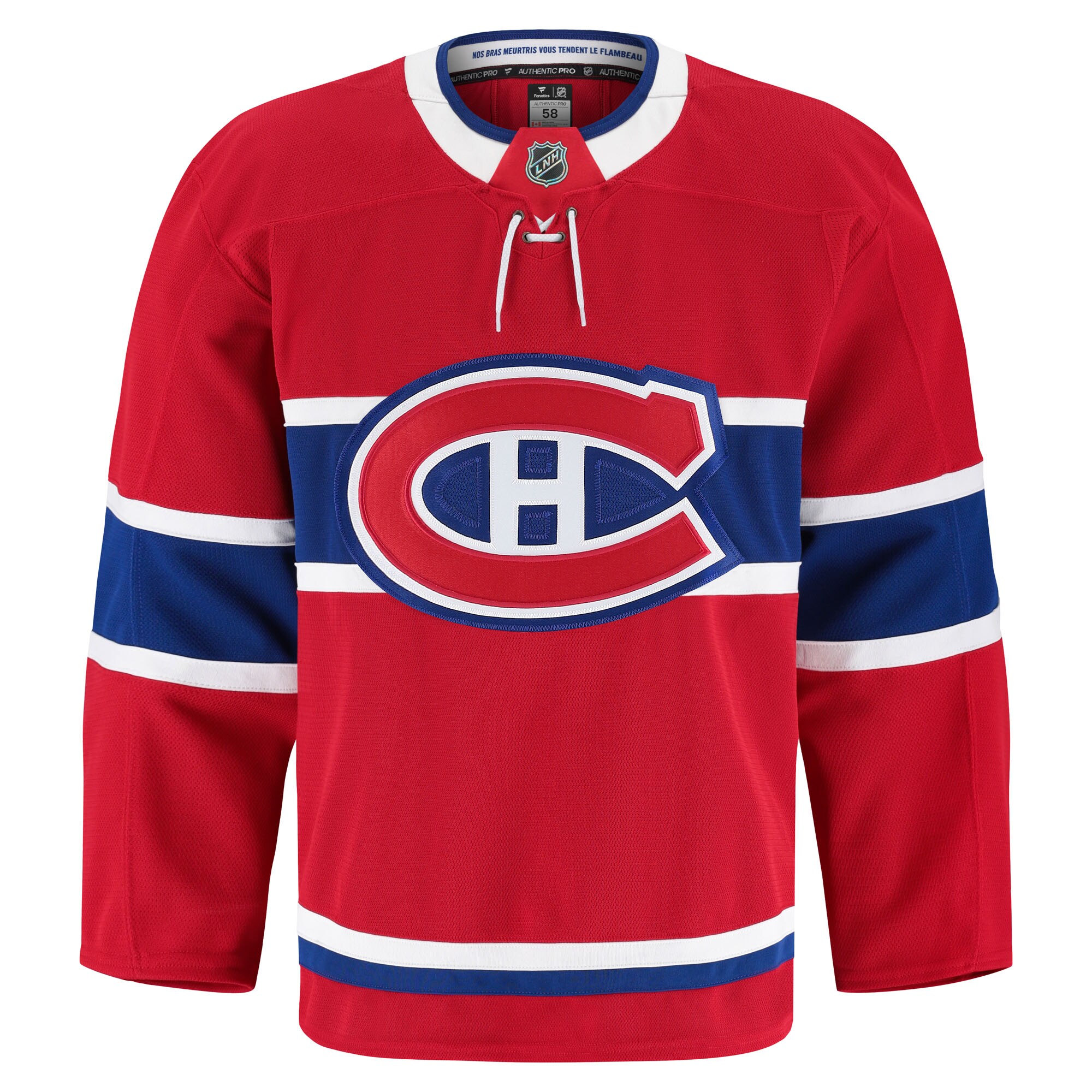 Alternative view of Men's Montreal Canadiens Red Home Pro Hockey Jersey - JS708 