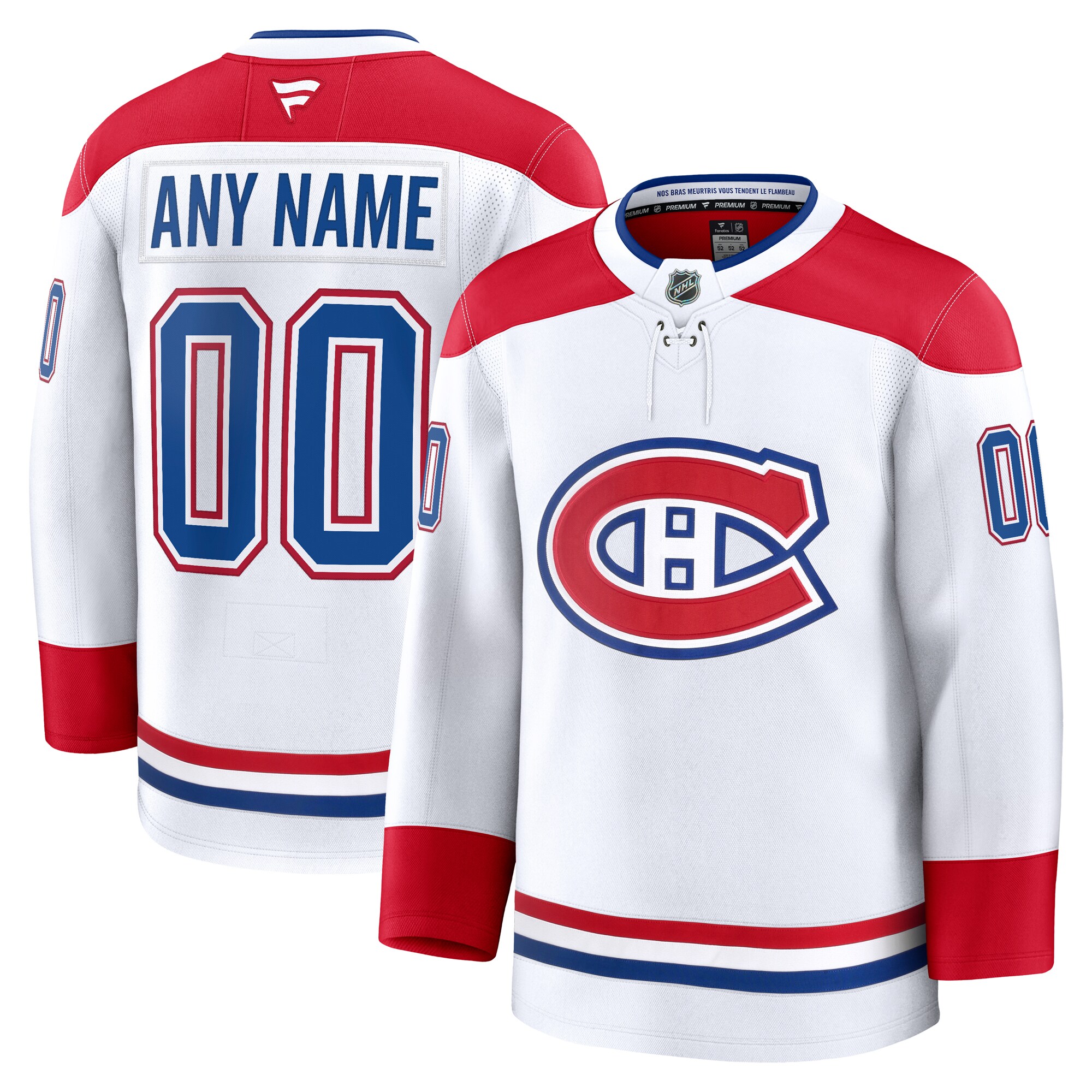 Men's Montreal Canadiens White Away Premium Custom Hockey Jersey - JS774 