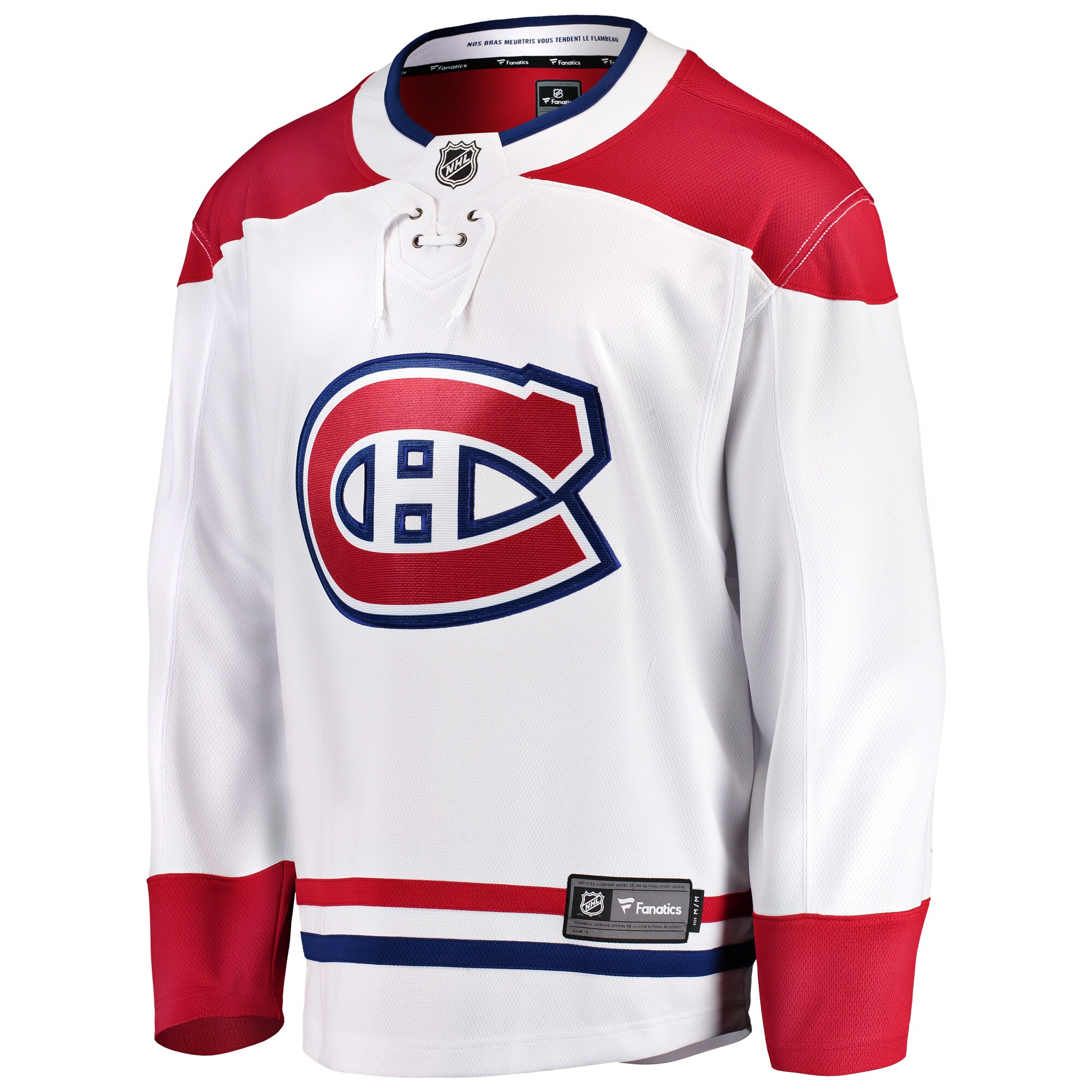Alternative view of Men's Montreal Canadiens White Breakaway Away Hockey Jersey - JS413 