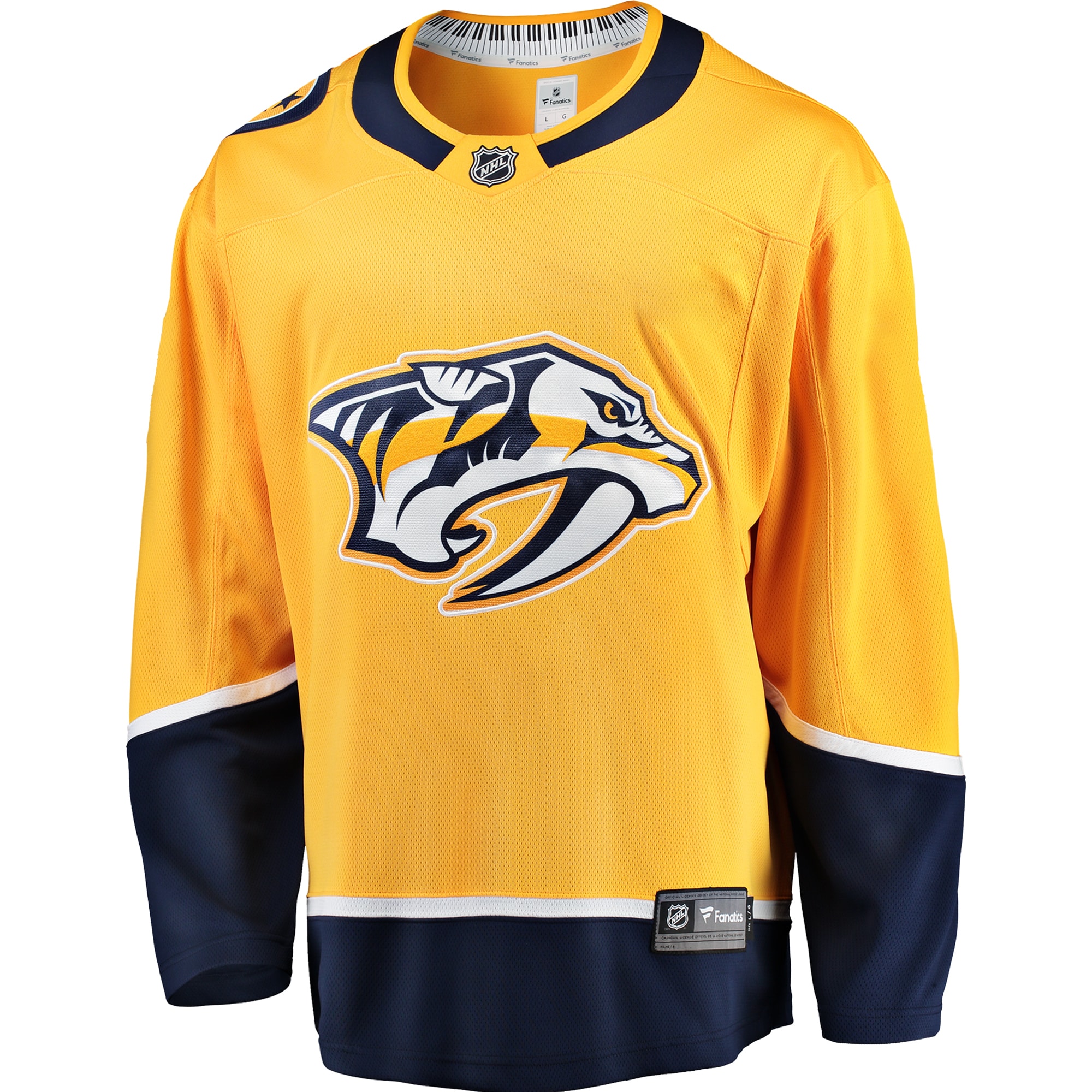 Alternative view of Men's Nashville Predators Gold Breakaway Home Hockey Jersey - JS299 