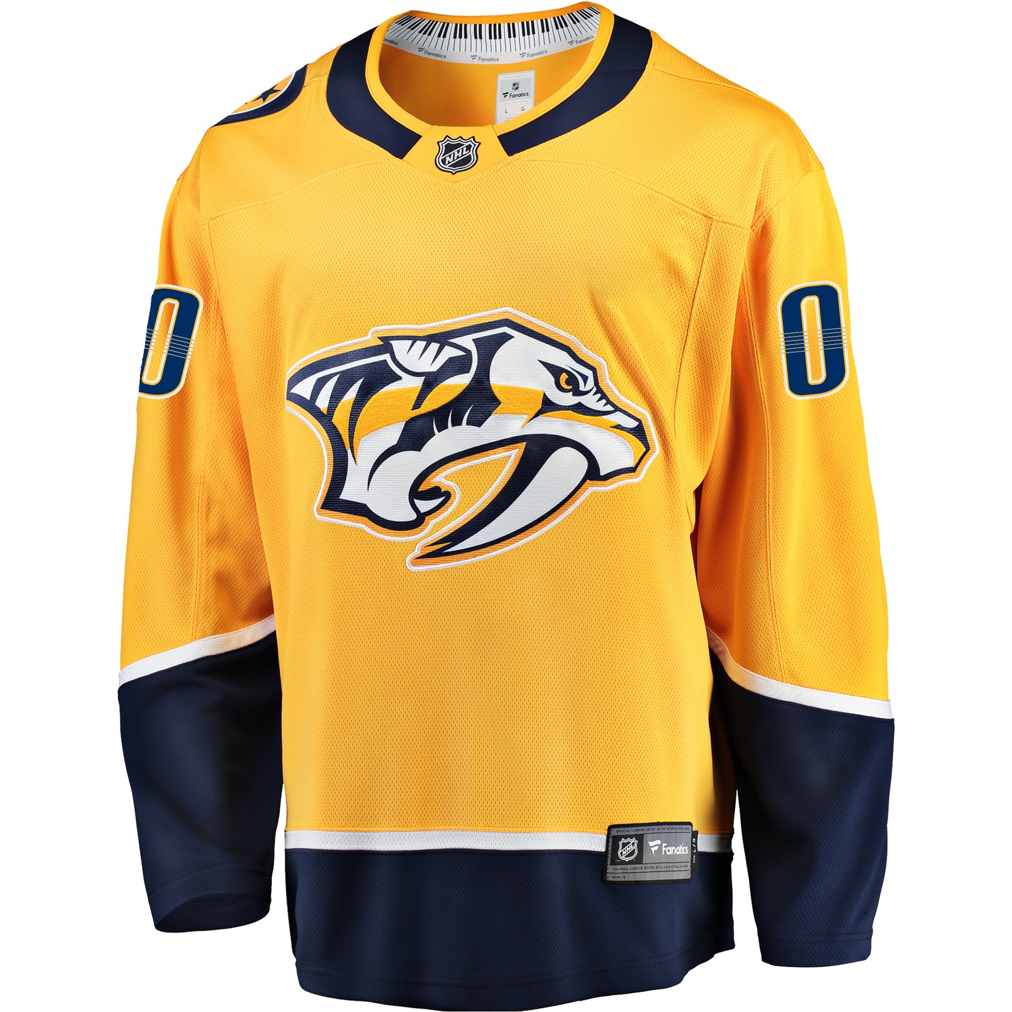 Alternative view of Men's Nashville Predators Gold Home Breakaway Custom Hockey Jersey - JS514 