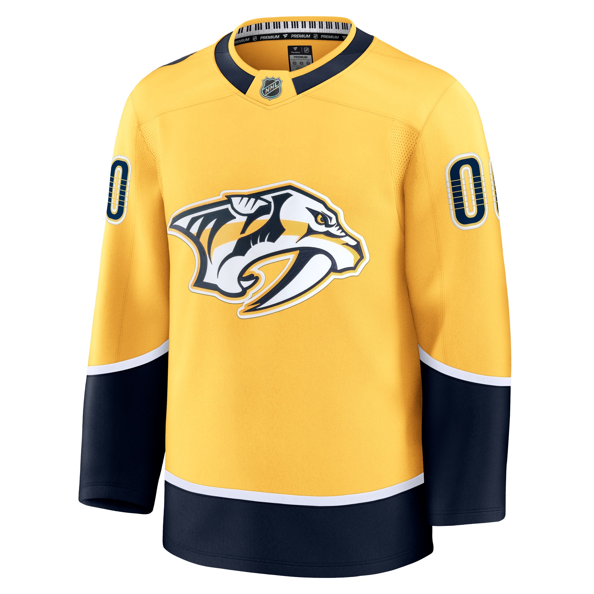 Alternative view of Men's Nashville Predators Gold Home Premium Custom Hockey Jersey - JS487 