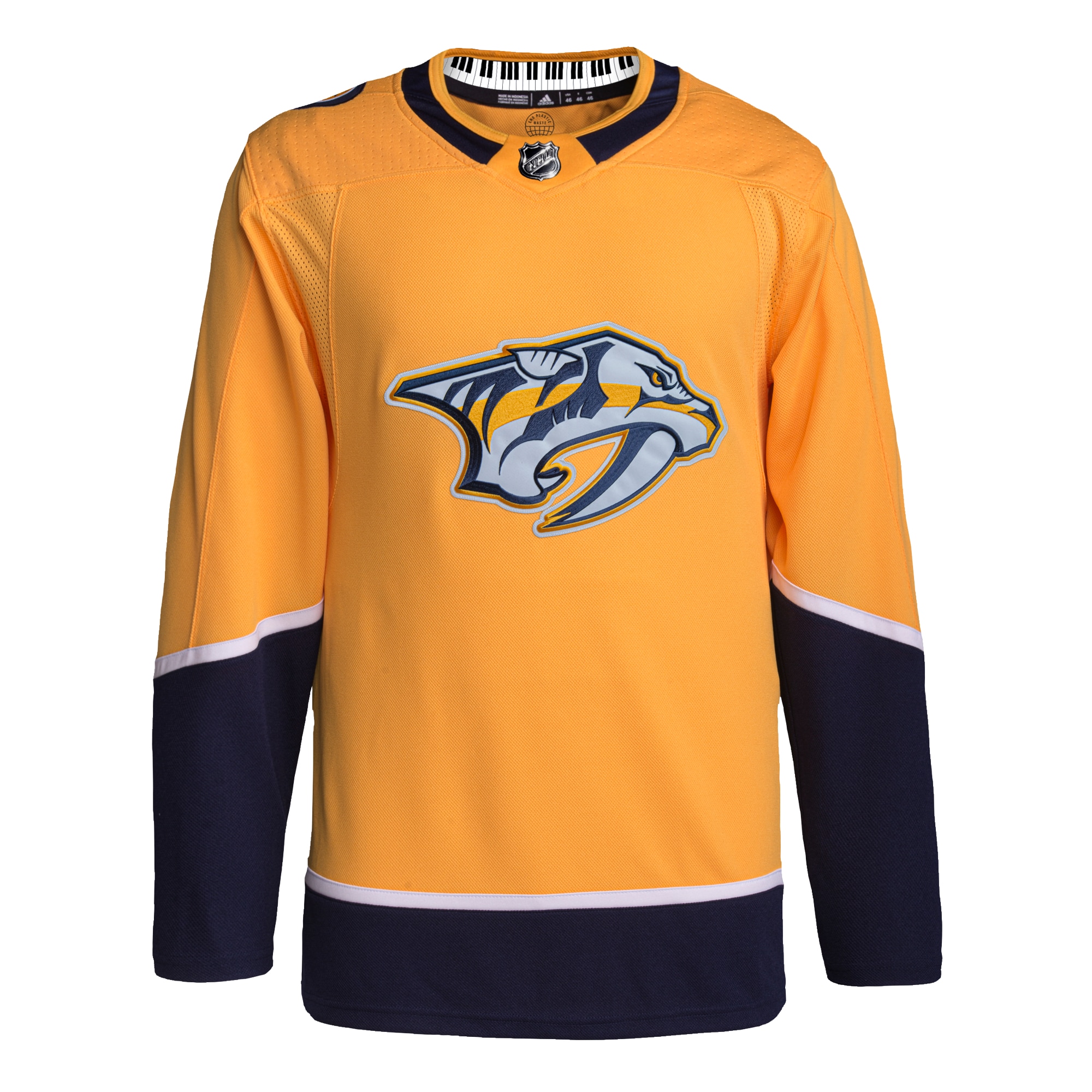 Alternative view of Men's Nashville Predators Gold Home Primegreen Hockey Jersey - JS655 