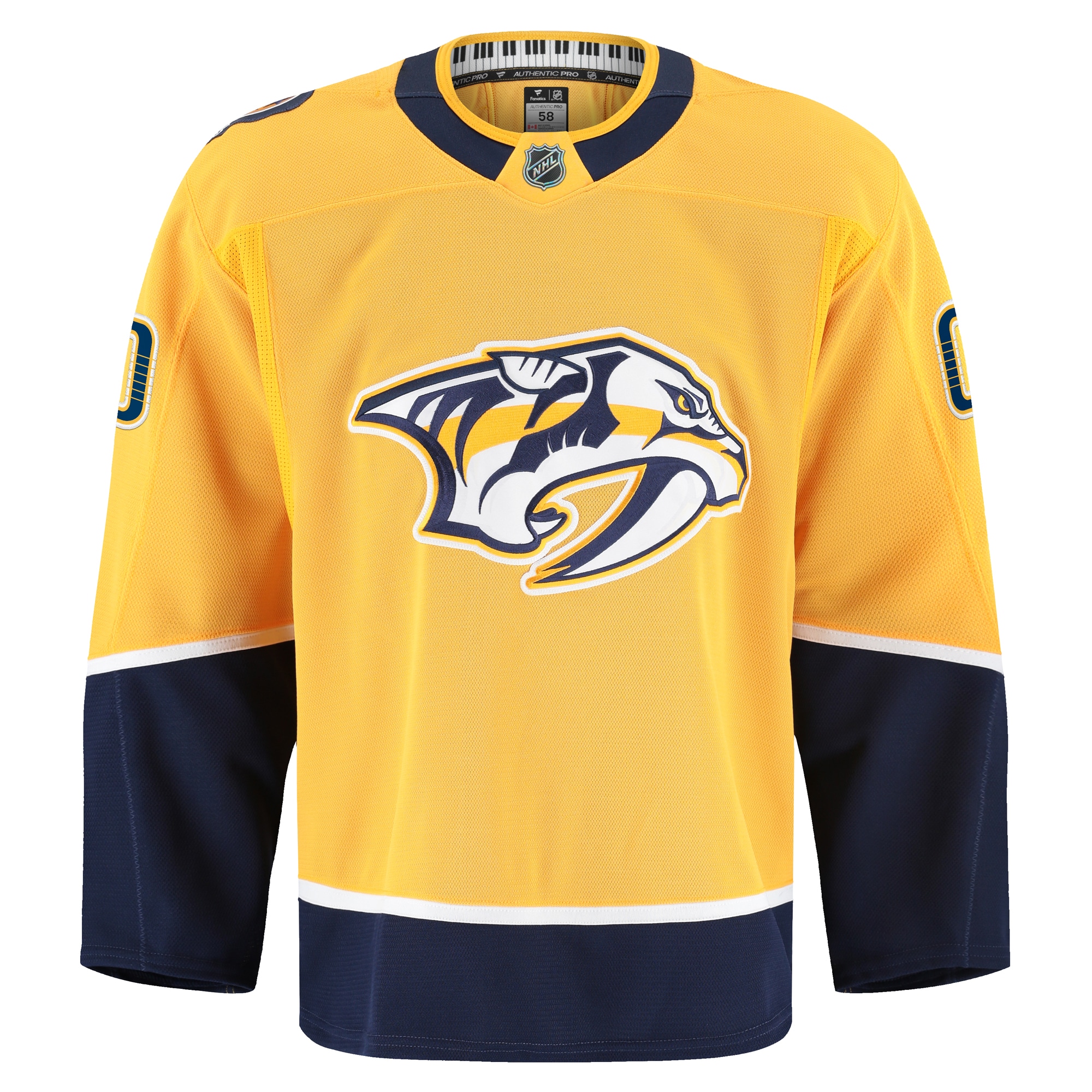 Alternative view of Men's Nashville Predators Gold Home Pro Custom Hockey Jersey - JS325 