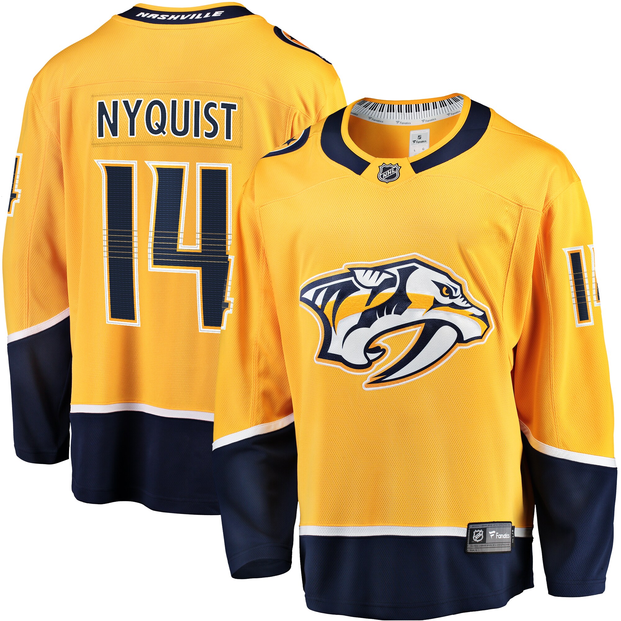 Men's Nashville Predators Gustav Nyquist Gold Home Breakaway Hockey Jersey - JS947 