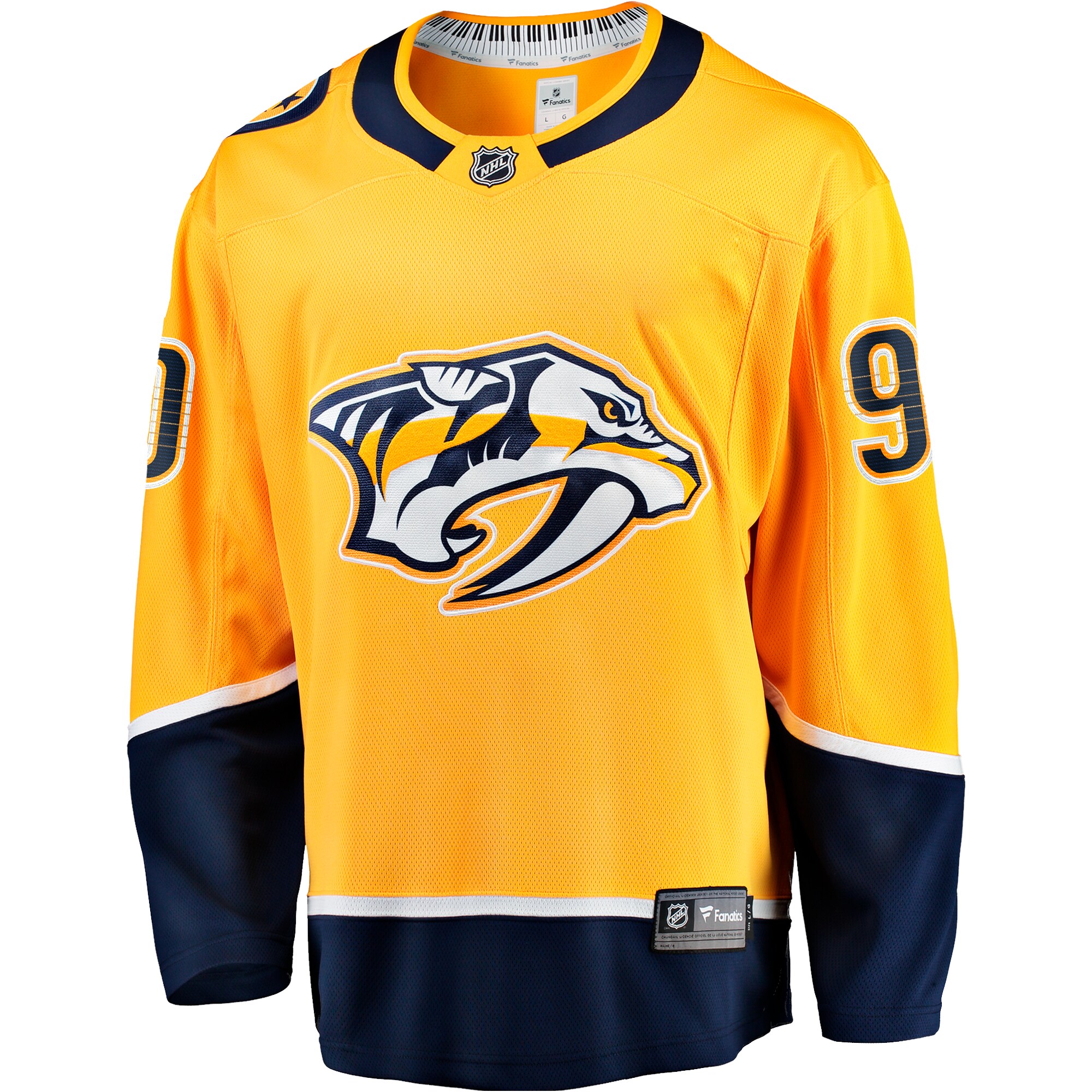 Alternative view of Men's Nashville Predators Ryan O'Reilly Gold Home Premier Breakaway Player Hockey Jersey - JS437 