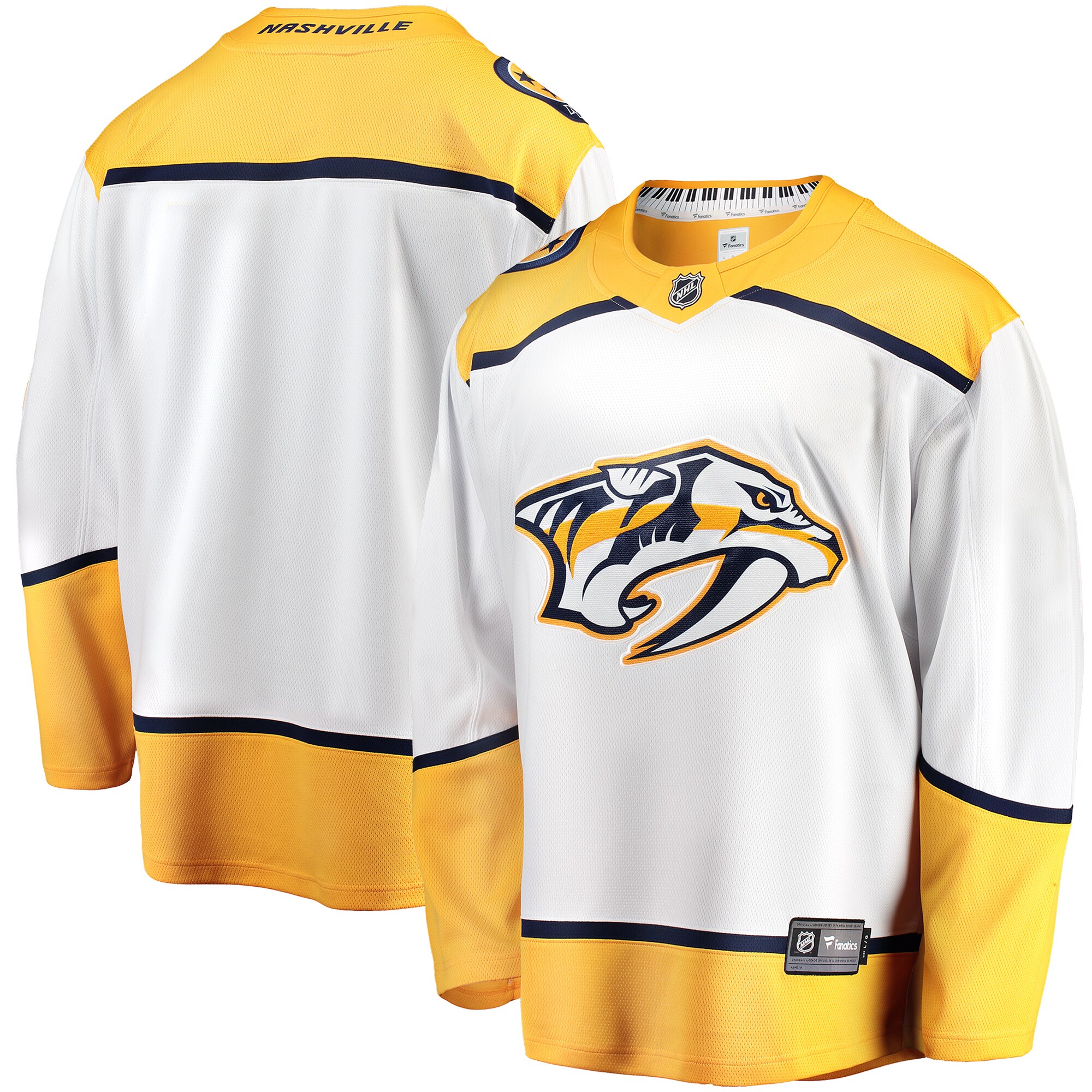 Men's Nashville Predators White Breakaway Away Hockey Jersey - JS429 