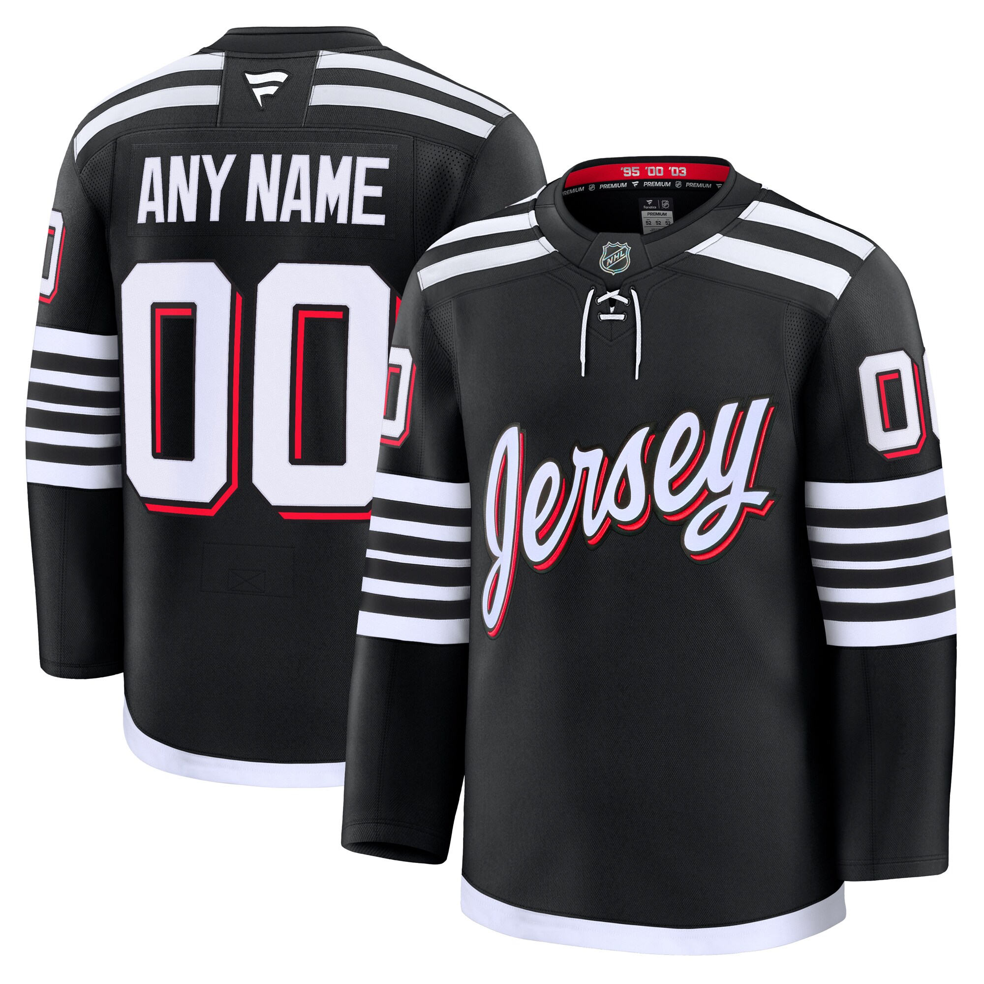 Men's New Hockey Jersey Devils Black Alternate Premium Custom Hockey Jersey - JS670 