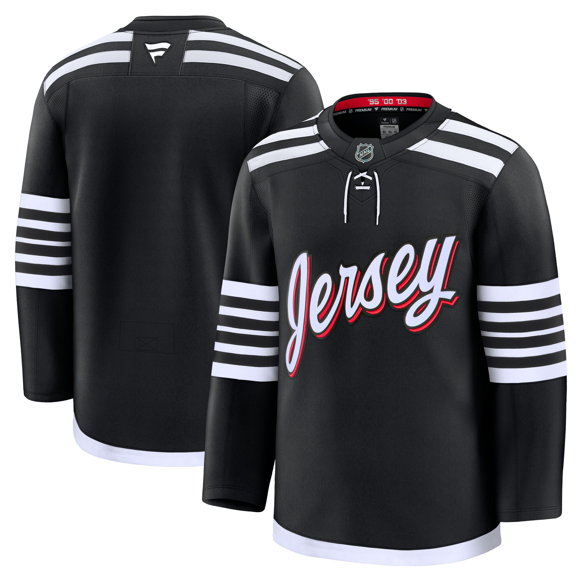 Men's New Hockey Jersey Devils Black Alternate Premium Hockey Jersey - JS708 
