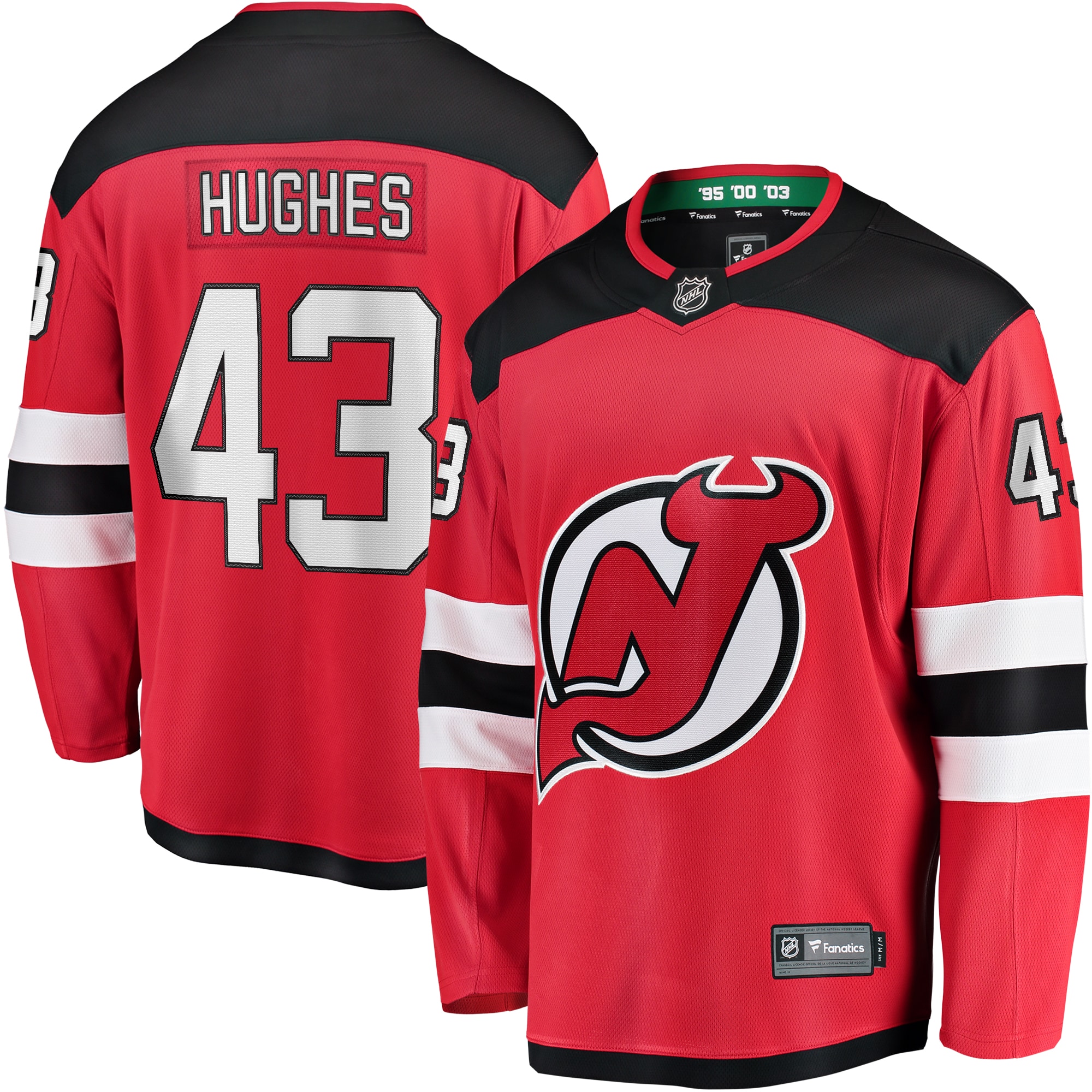 Men's New Jersey Devils Luke Hughes Red Home Breakaway Player Jersey - JS938 