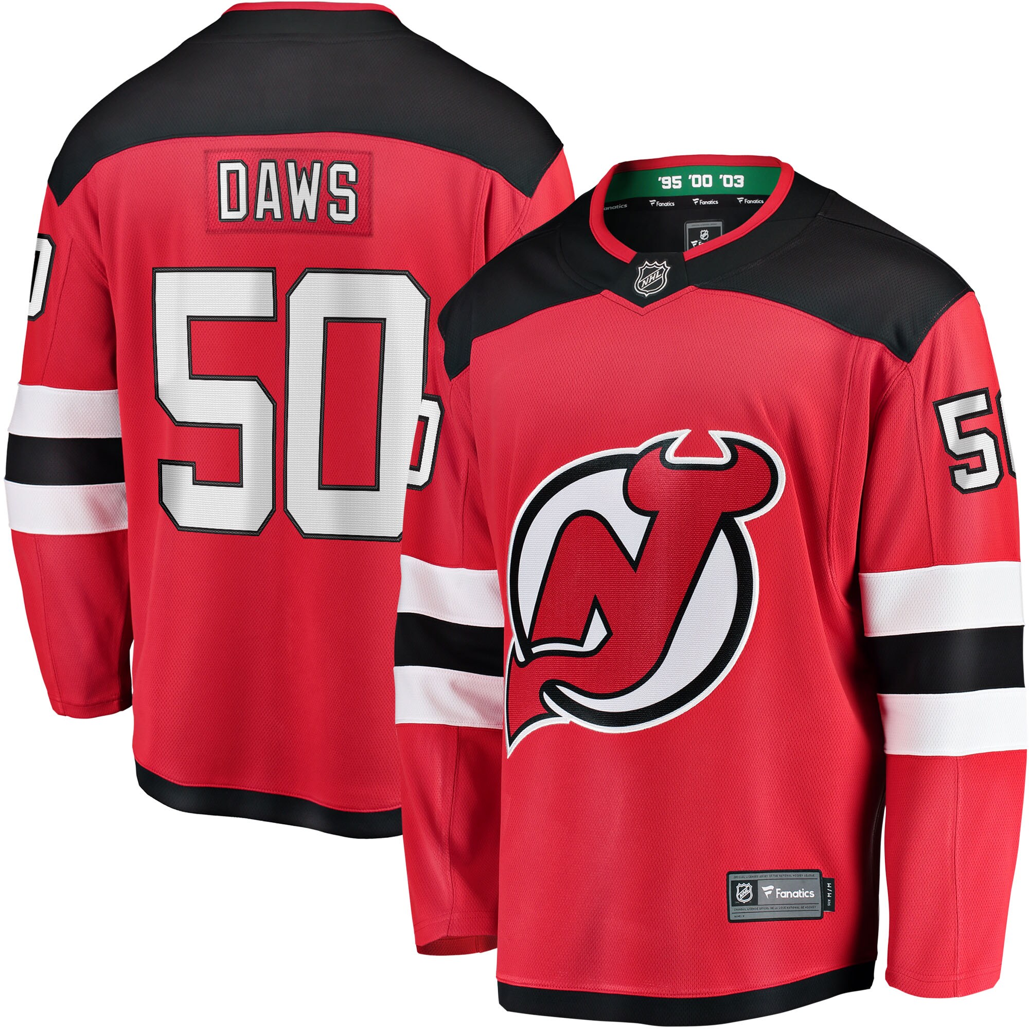 Men's New Jersey Devils Nico Daws Red Home Breakaway Player Jersey - JS964 