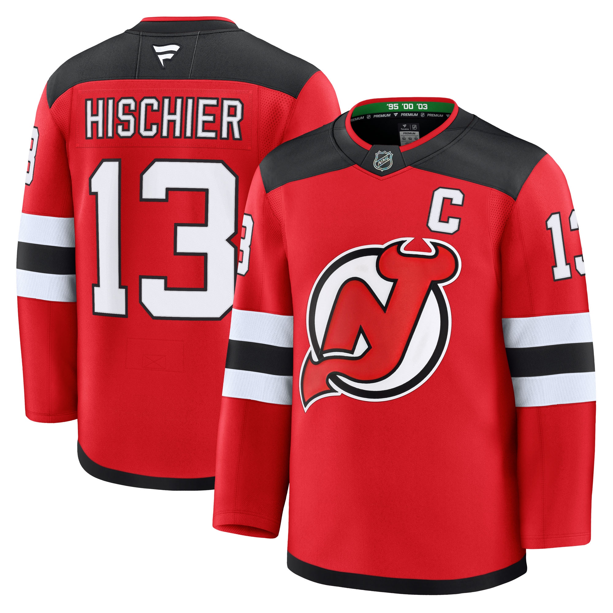 Men's New Hockey Jersey Devils Nico Hischier Red Home Premium Hockey Jersey - JS341 
