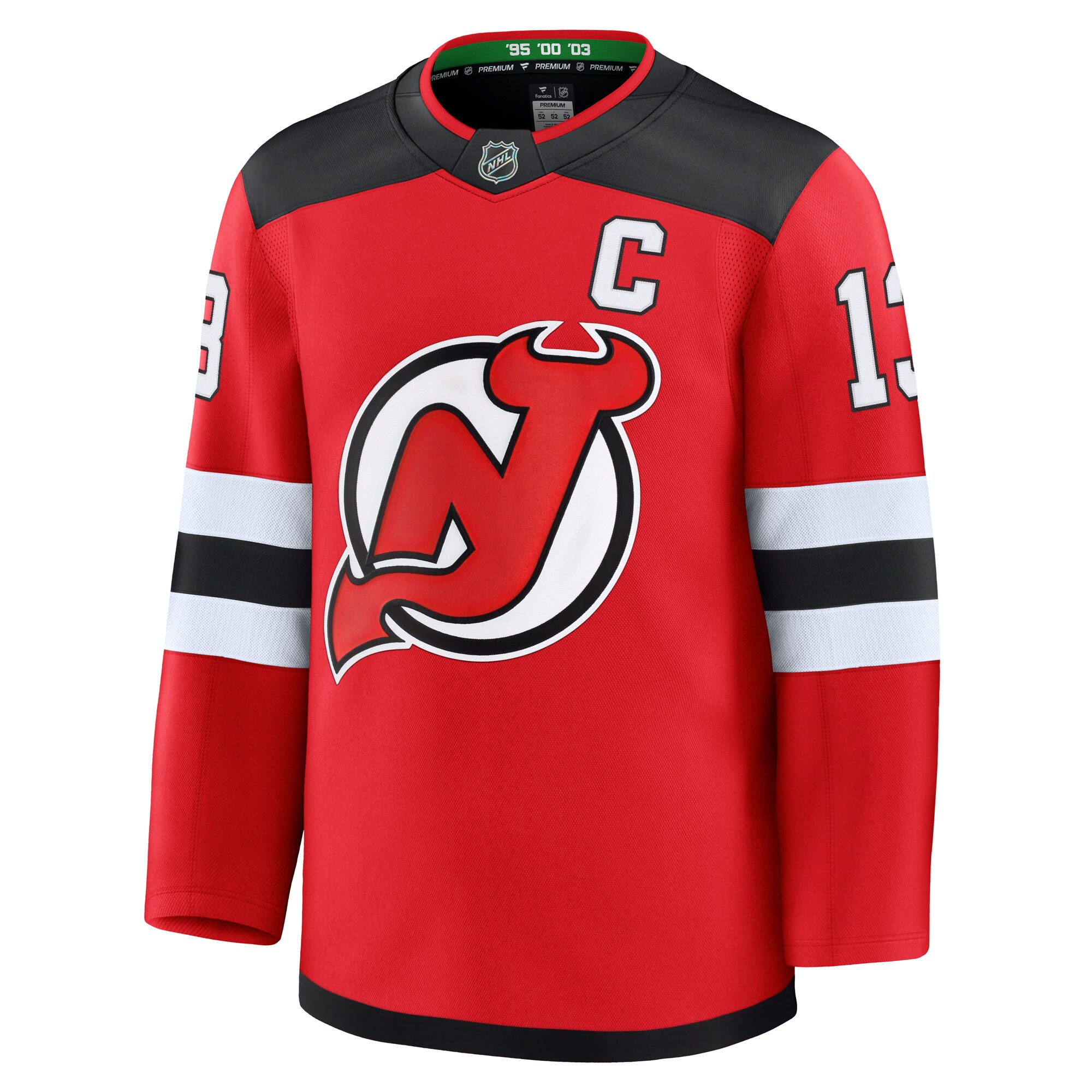 Alternative view of Men's New Hockey Jersey Devils Nico Hischier Red Home Premium Hockey Jersey - JS752 