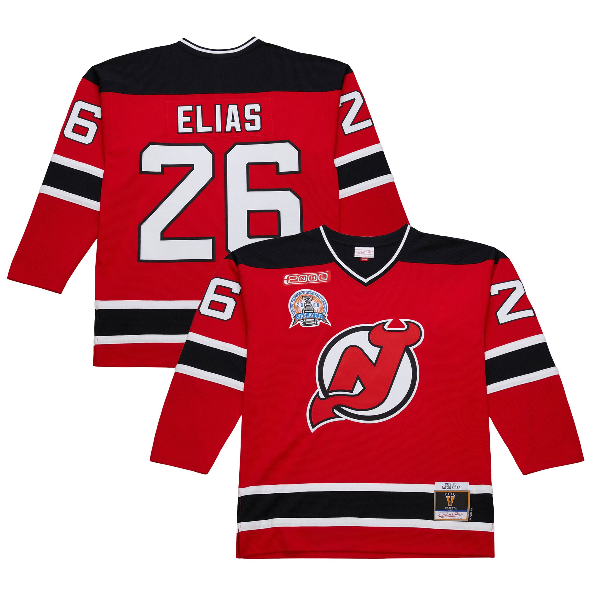 Men's New Hockey Jersey Devils Patrik Elias Red 1999-00 Power Play Hockey Jersey - JS431 