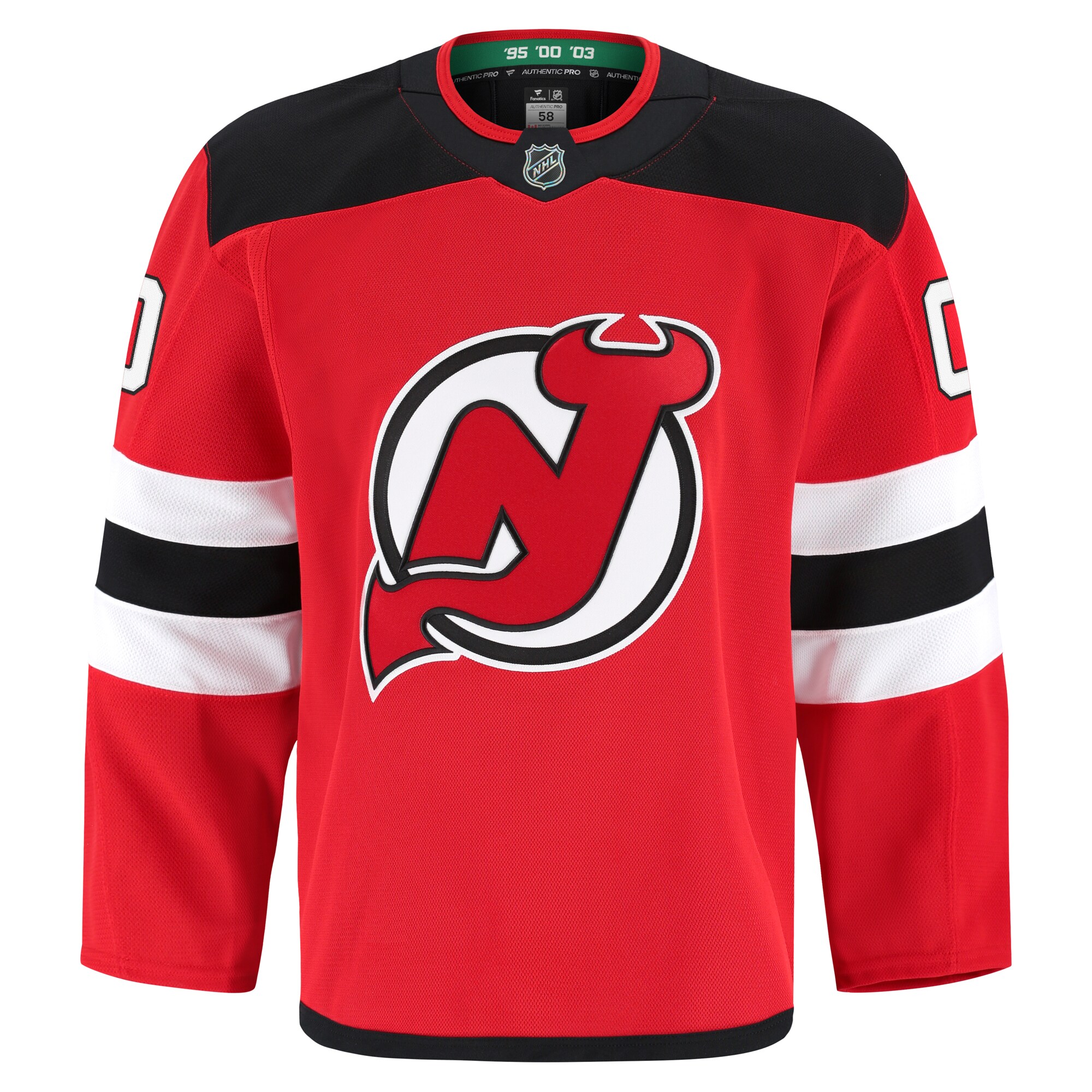 Alternative view of Men's New Jersey Devils Red Home Pro Custom Jersey - JS567 