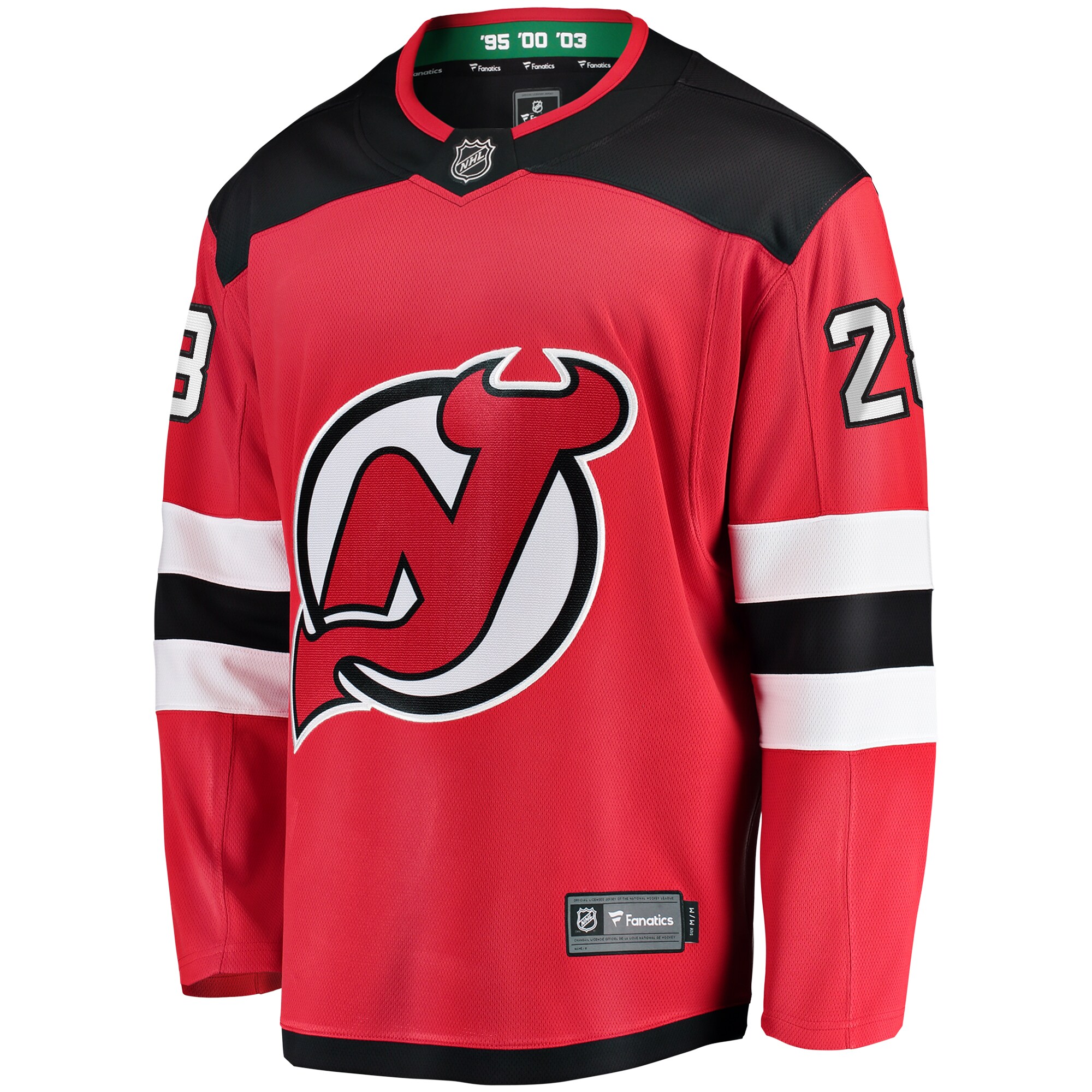 Alternative view of Men's New Jersey Devils Timo Meier Red Home Breakaway Jersey - JS284 