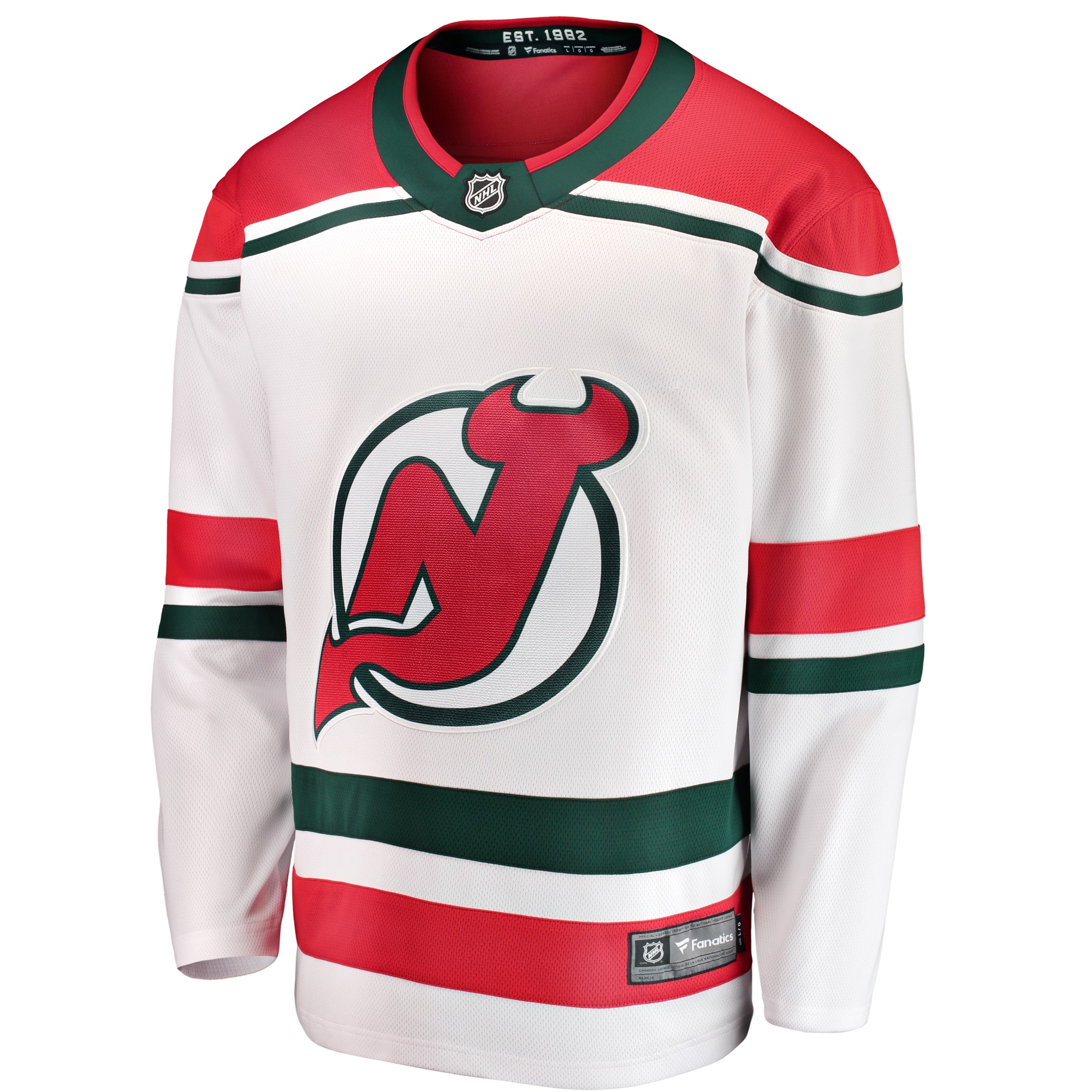 Alternative view of Men's New Jersey Devils White Alternate Breakaway Jersey - JS696 