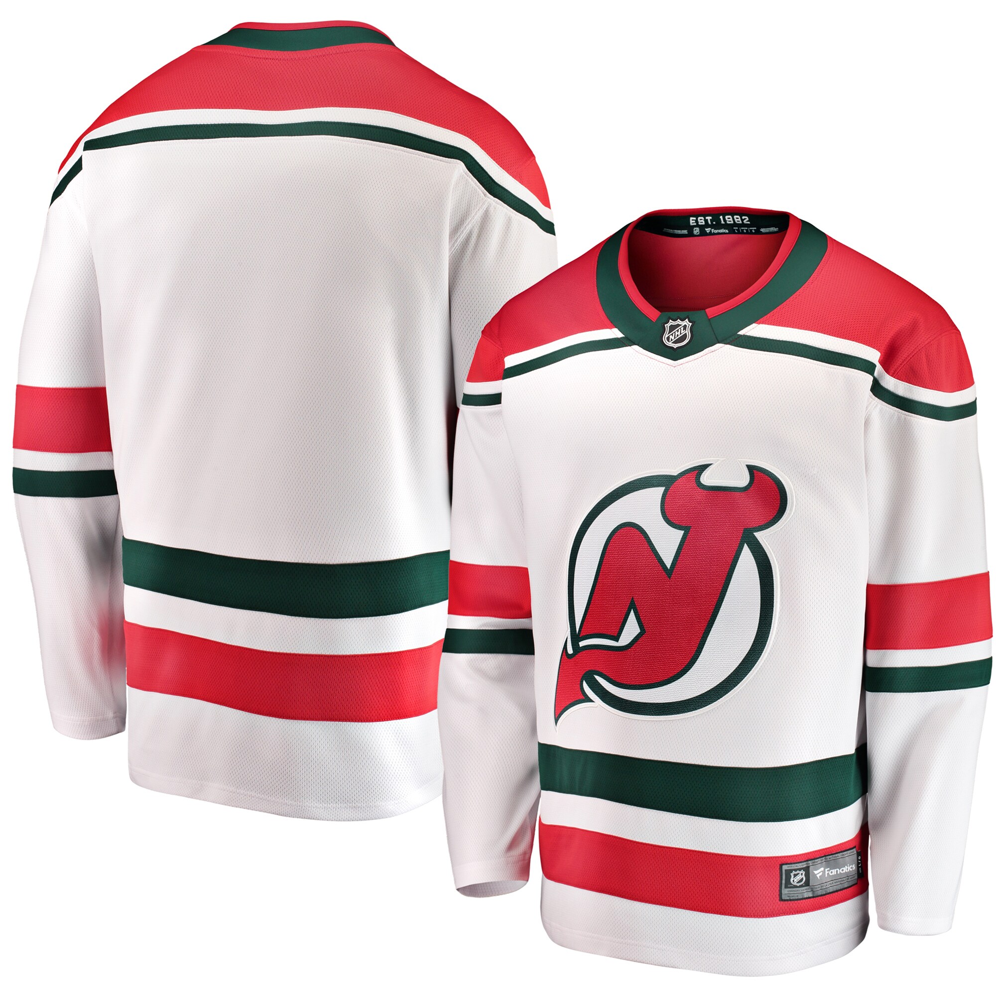 Men's New Jersey Devils White Alternate Breakaway Jersey - JS696 