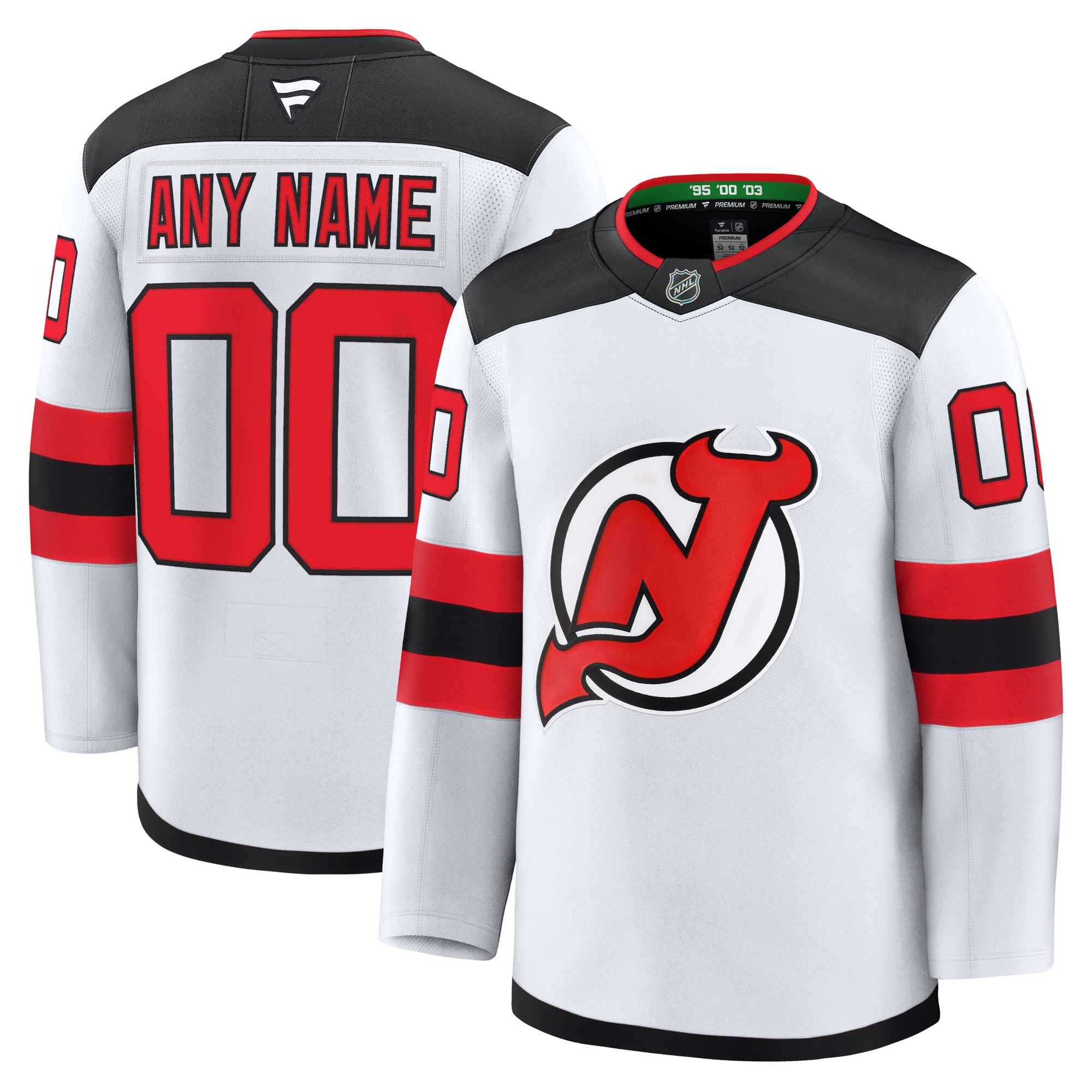 Men's New Hockey Jersey Devils White Away Premium Custom Hockey Jersey - JS506 