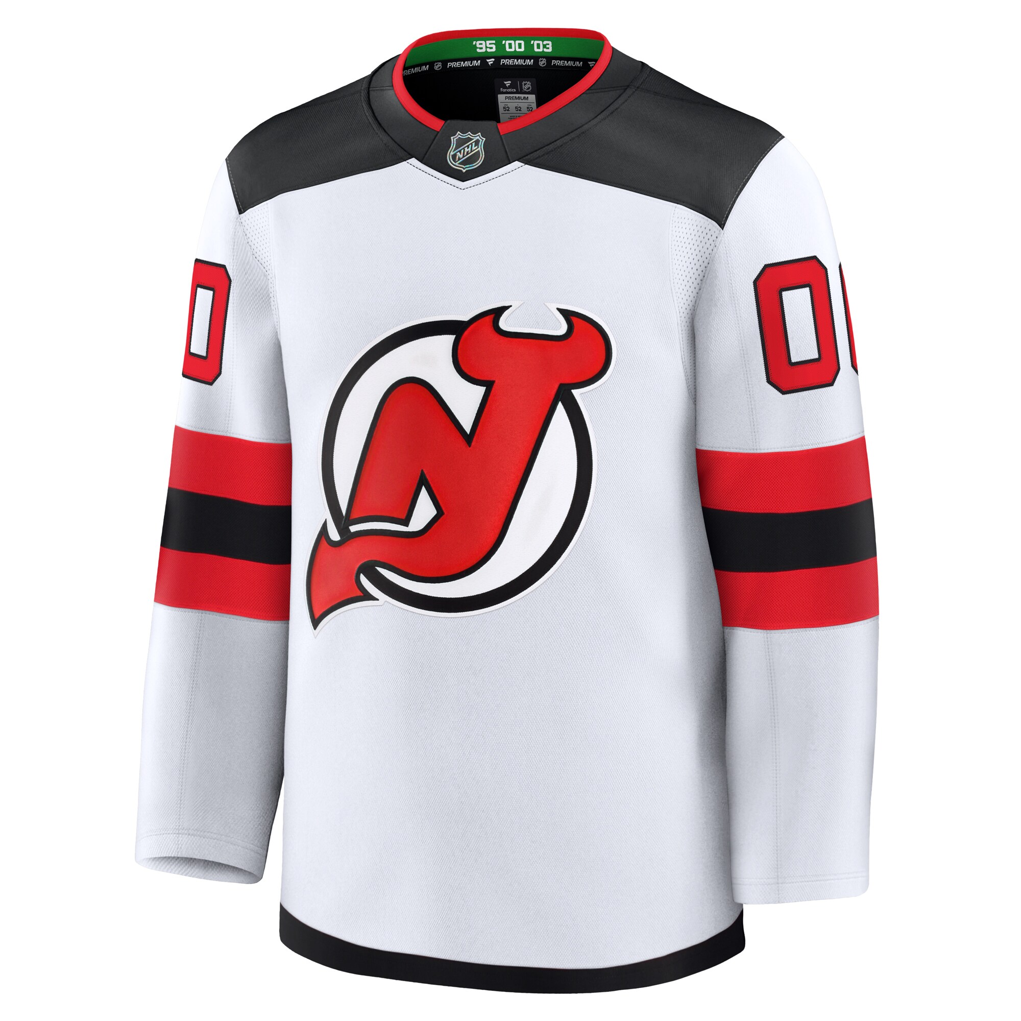 Alternative view of Men's New Hockey Jersey Devils White Away Premium Custom Hockey Jersey - JS802 