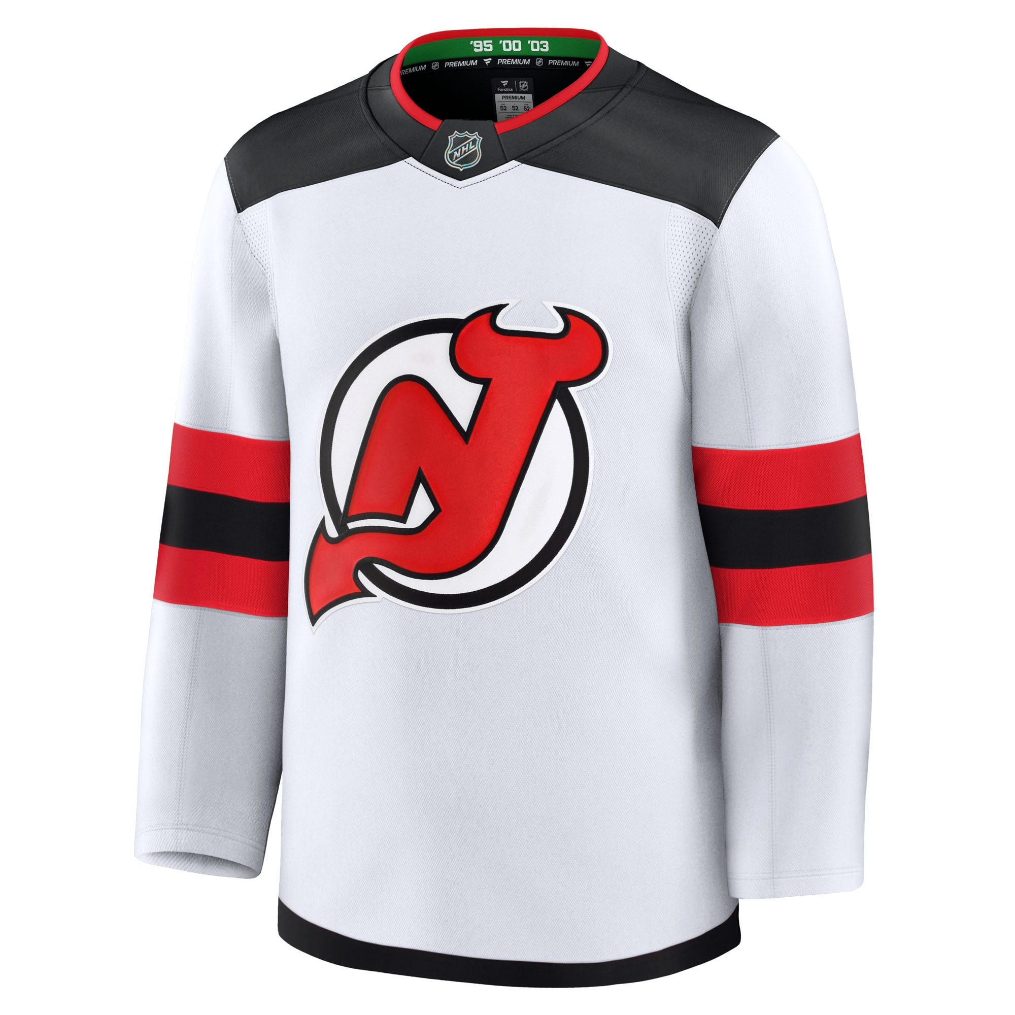 Alternative view of Men's New Hockey Jersey Devils White Away Premium Hockey Jersey - JS149 