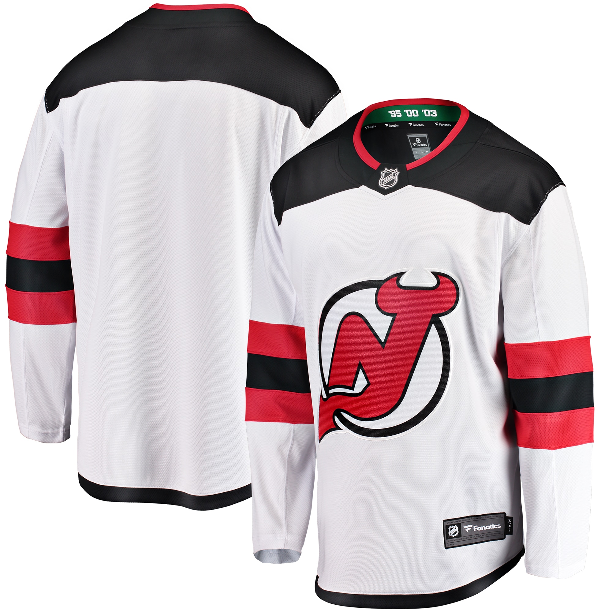 Men's New Hockey Jersey Devils White Breakaway Away Hockey Jersey - JS380 