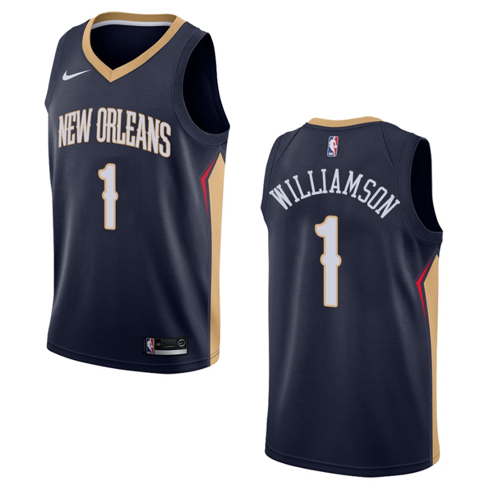 Men's New Orleans Pelicans #1 Zion Williamson Icon Swingman Basketball Jersey - Navy