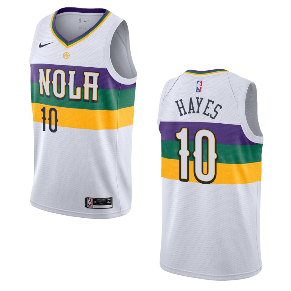 Men's New Orleans Pelicans #10 Jaxson Hayes City Swingman Basketball Jersey - White