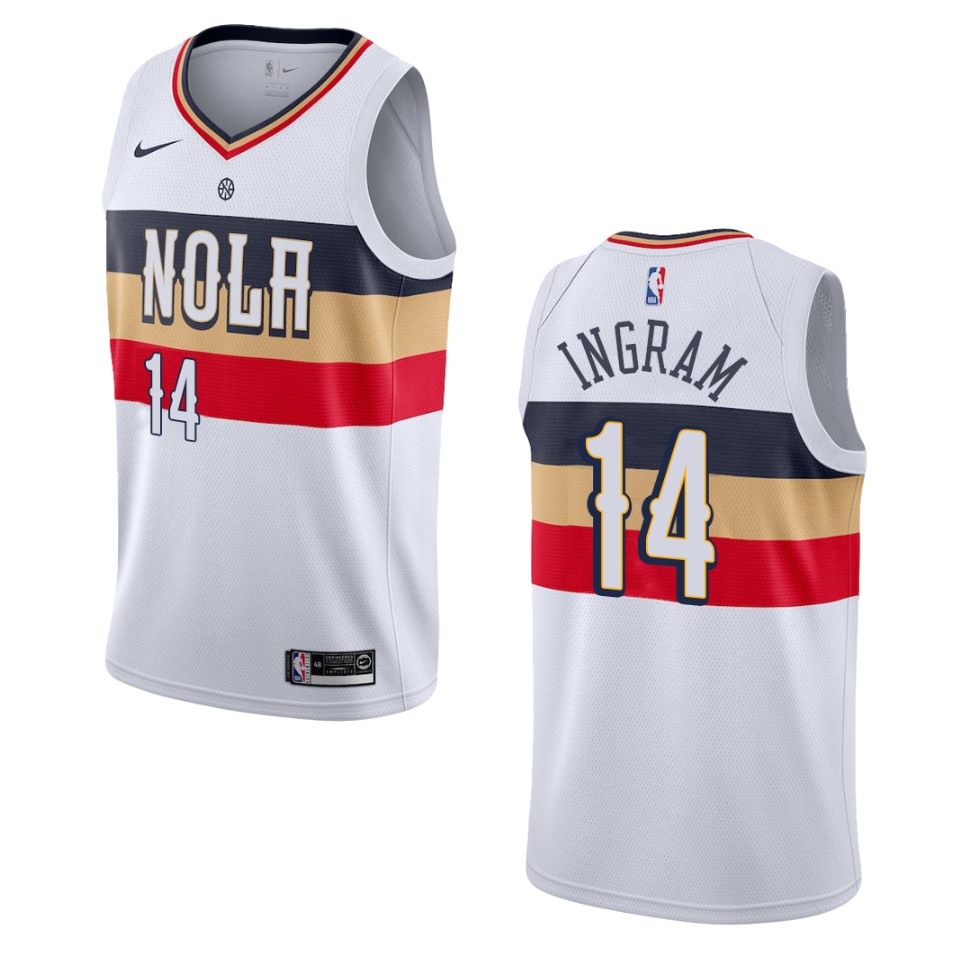 Men's New Orleans Pelicans #14 Brandon Ingram Earned Swingman Basketball Jersey - White