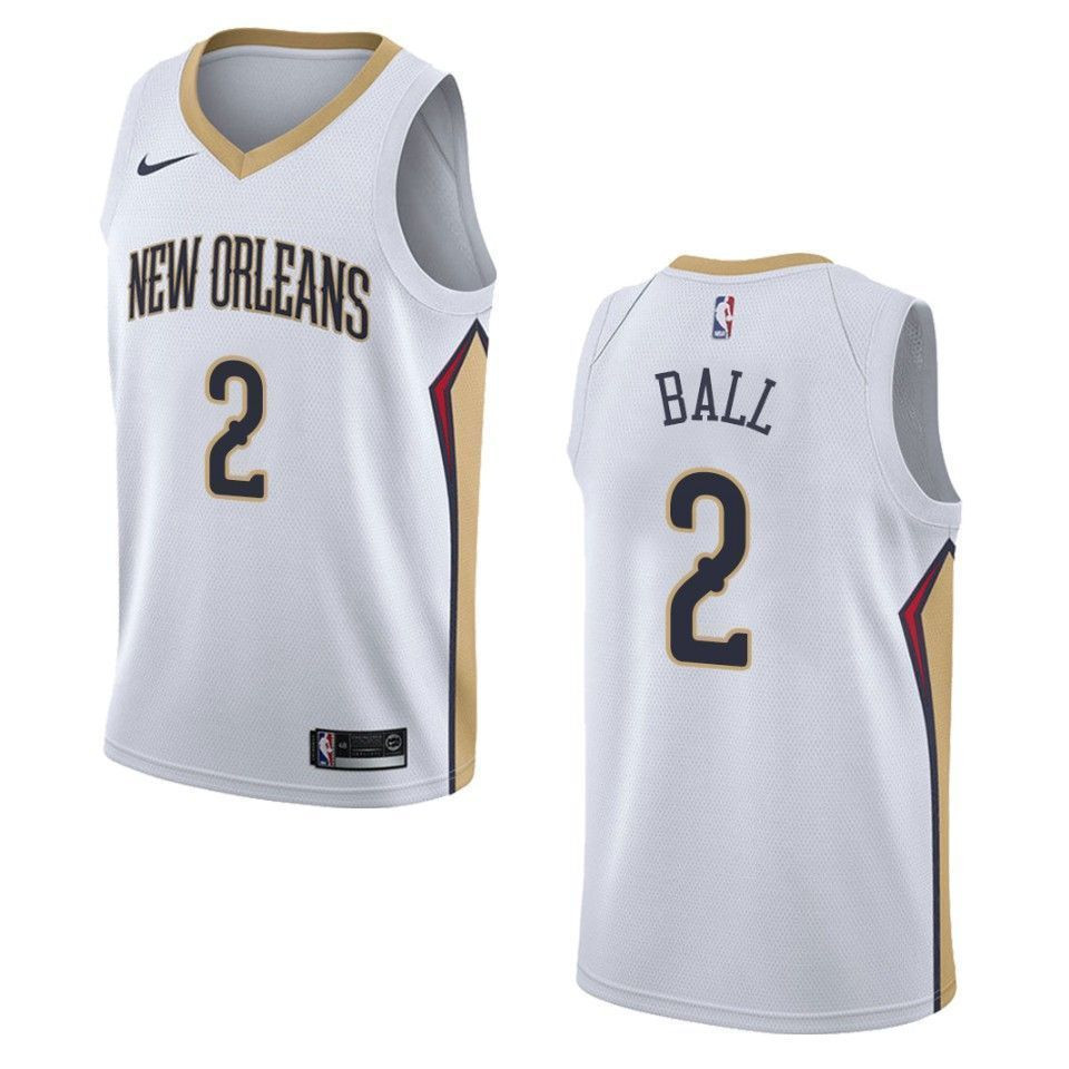 Men's New Orleans Pelicans 2 Lonzo Ball Association Swingman Basketball Jersey - White - JS705 