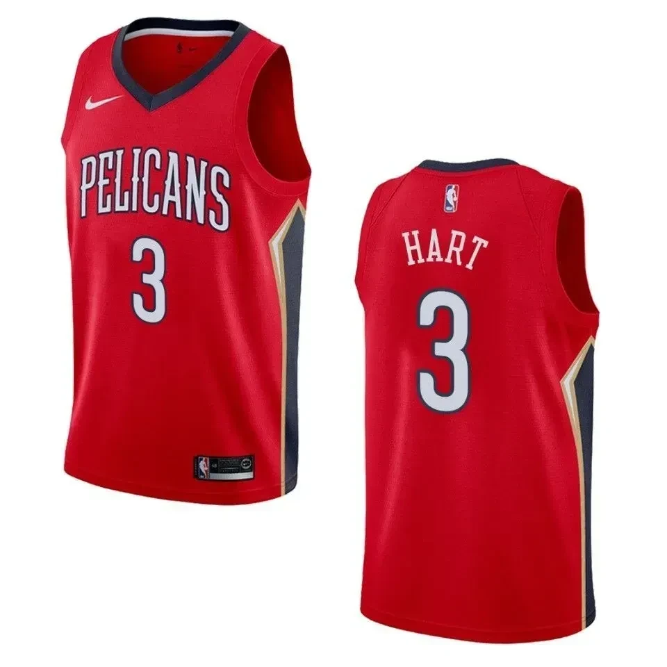 Men's New Orleans Pelicans 3 Josh Hart Statement Swingman Basketball Jersey - Red - JS944 