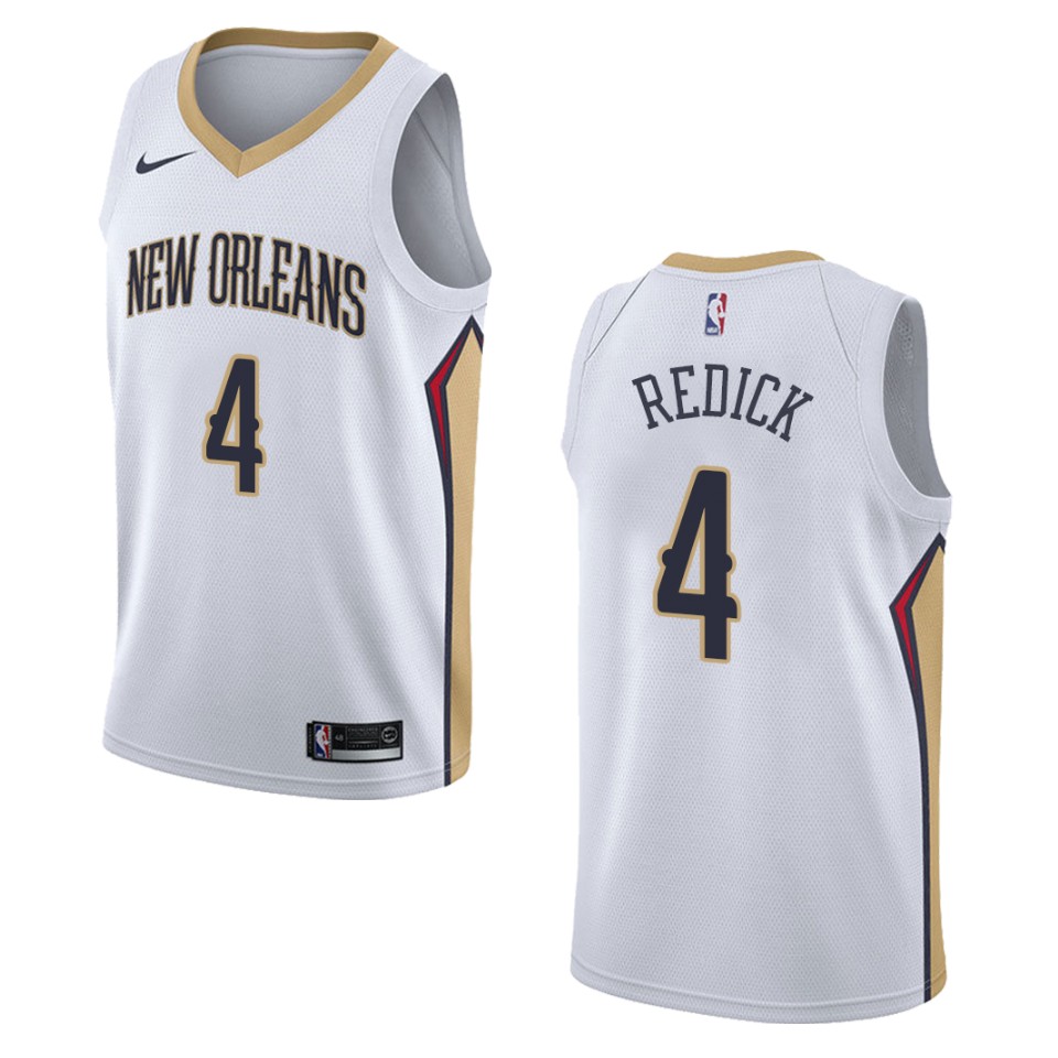 Men's New Orleans Pelicans #4 J.j. Redick Association Swingman Basketball Jersey - White