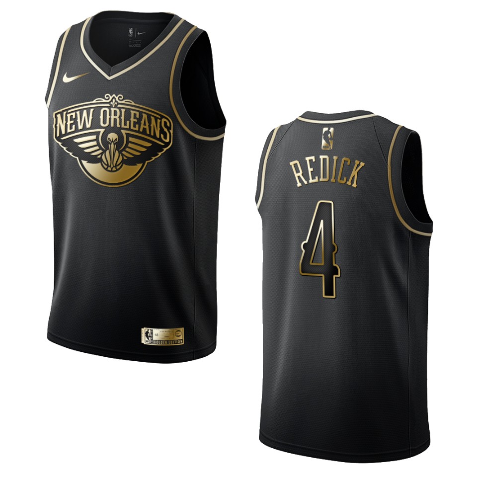 Men’s New Orleans Pelicans #4 J.j. Redick Golden Edition Basketball Jersey – Black