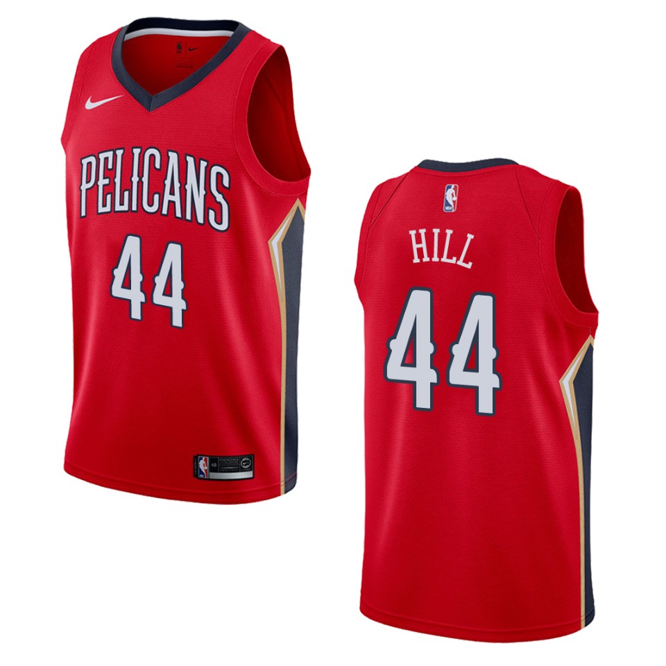 Men's New Orleans Pelicans #44 Solomon Hill Statement Swingman Basketball Jersey - Red