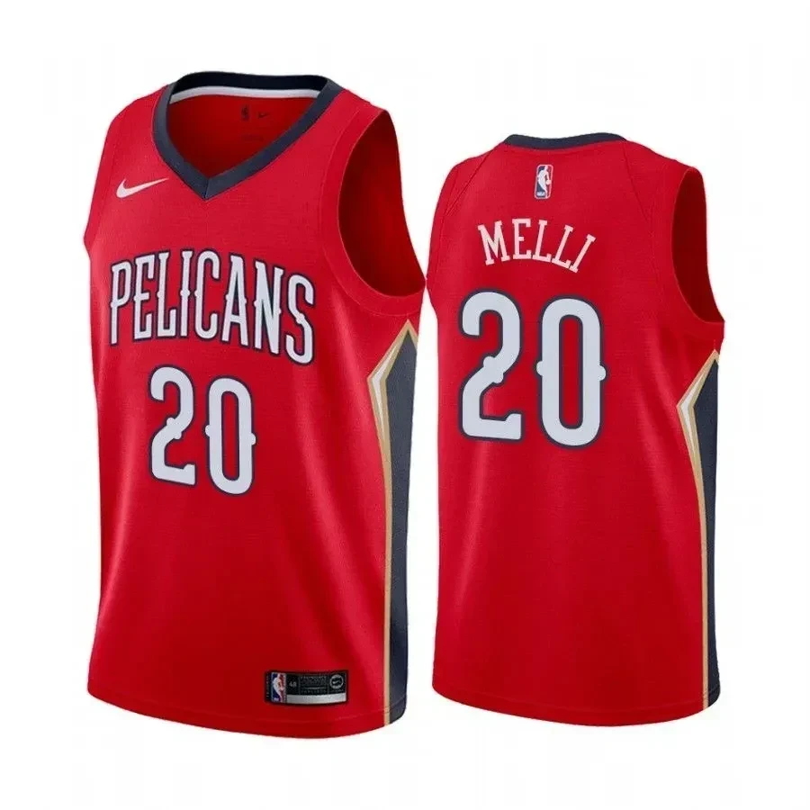 Men's New Orleans Pelicans Nicolo Melli 20 Statet Basketball Jersey - JS692 