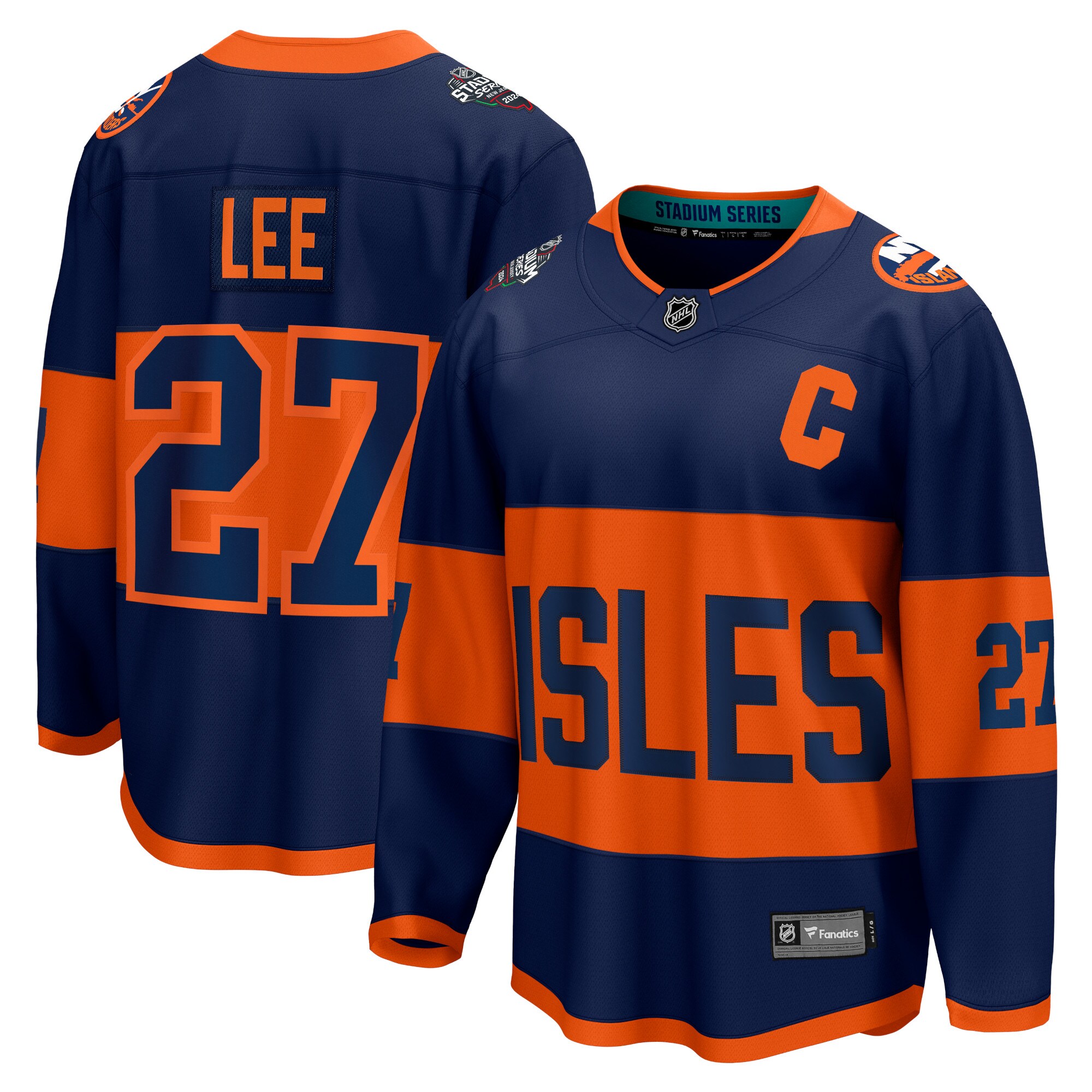 Men's New York Islanders Anders Lee Navy 2024 NHL Stadium Series Breakaway Player Hockey Jersey - JS749 