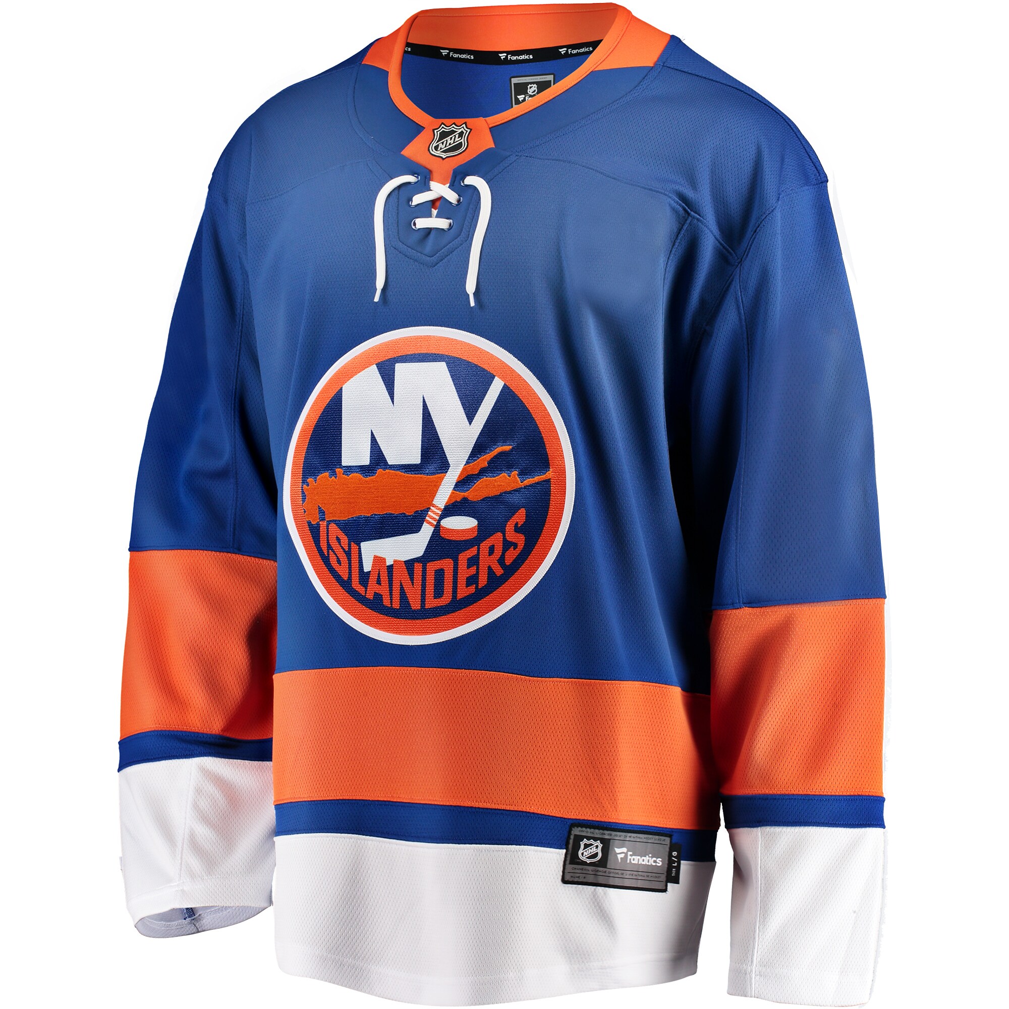 Alternative view of Men's New York Islanders Blue Breakaway Home Hockey Jersey - JS314 