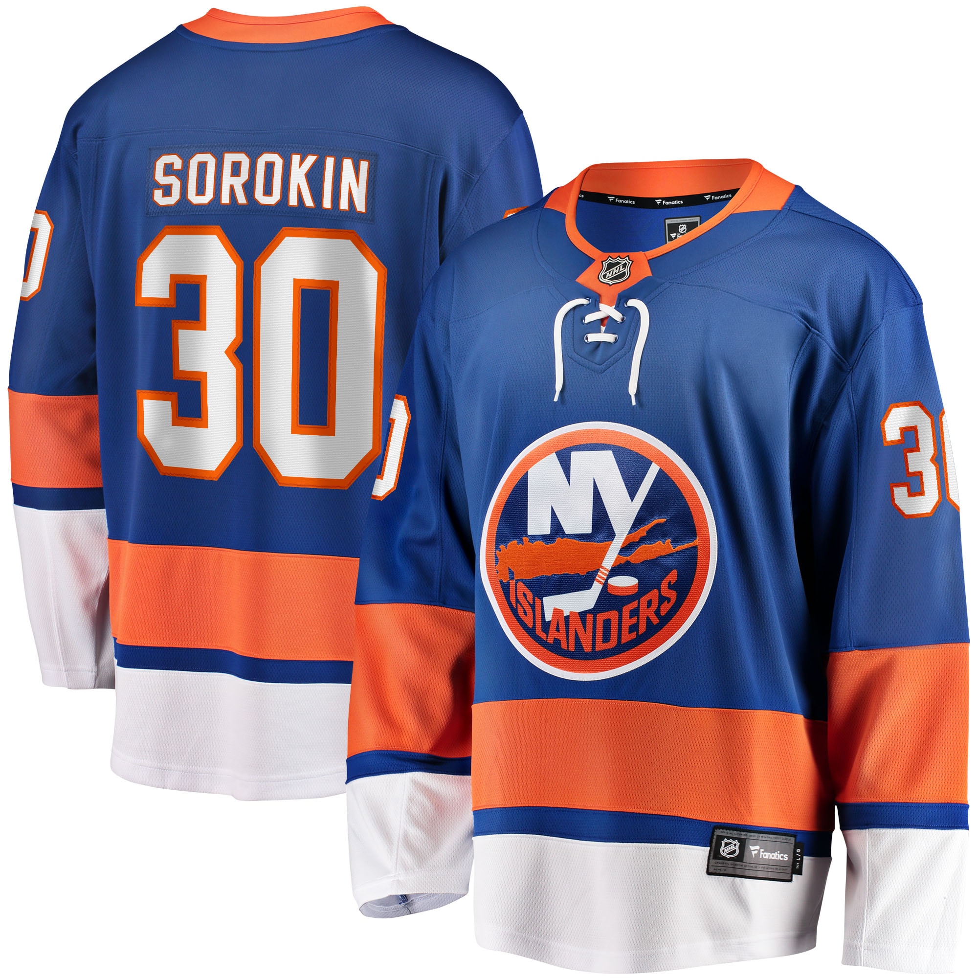 Men's New York Islanders Ilya Sorokin Royal Home Breakaway Player Hockey Jersey - JS813 
