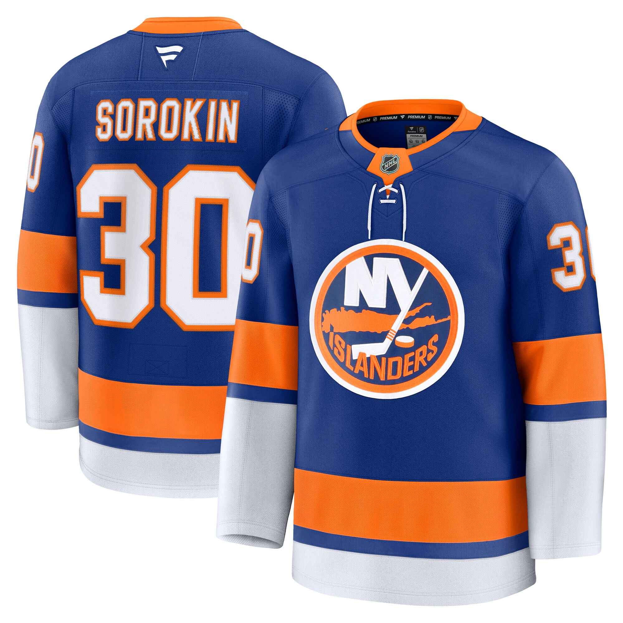 Men's New York Islanders Ilya Sorokin Royal Home Premium Hockey Jersey - JS587 