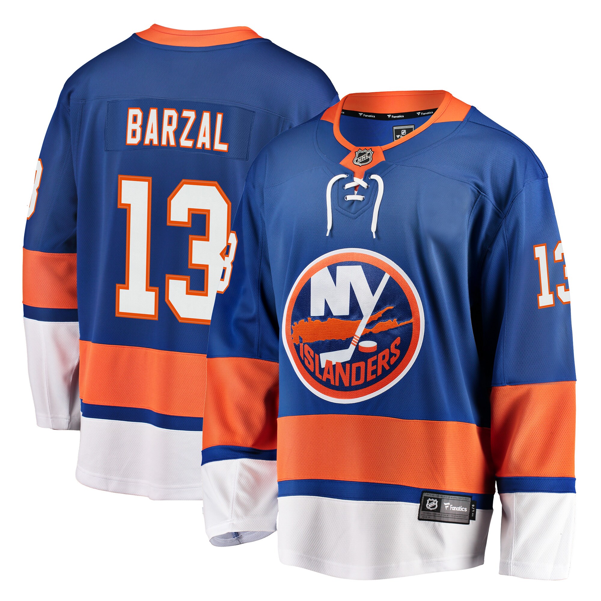 Men's New York Islanders Mathew Barzal Royal Breakaway Player Hockey Jersey - JS471 