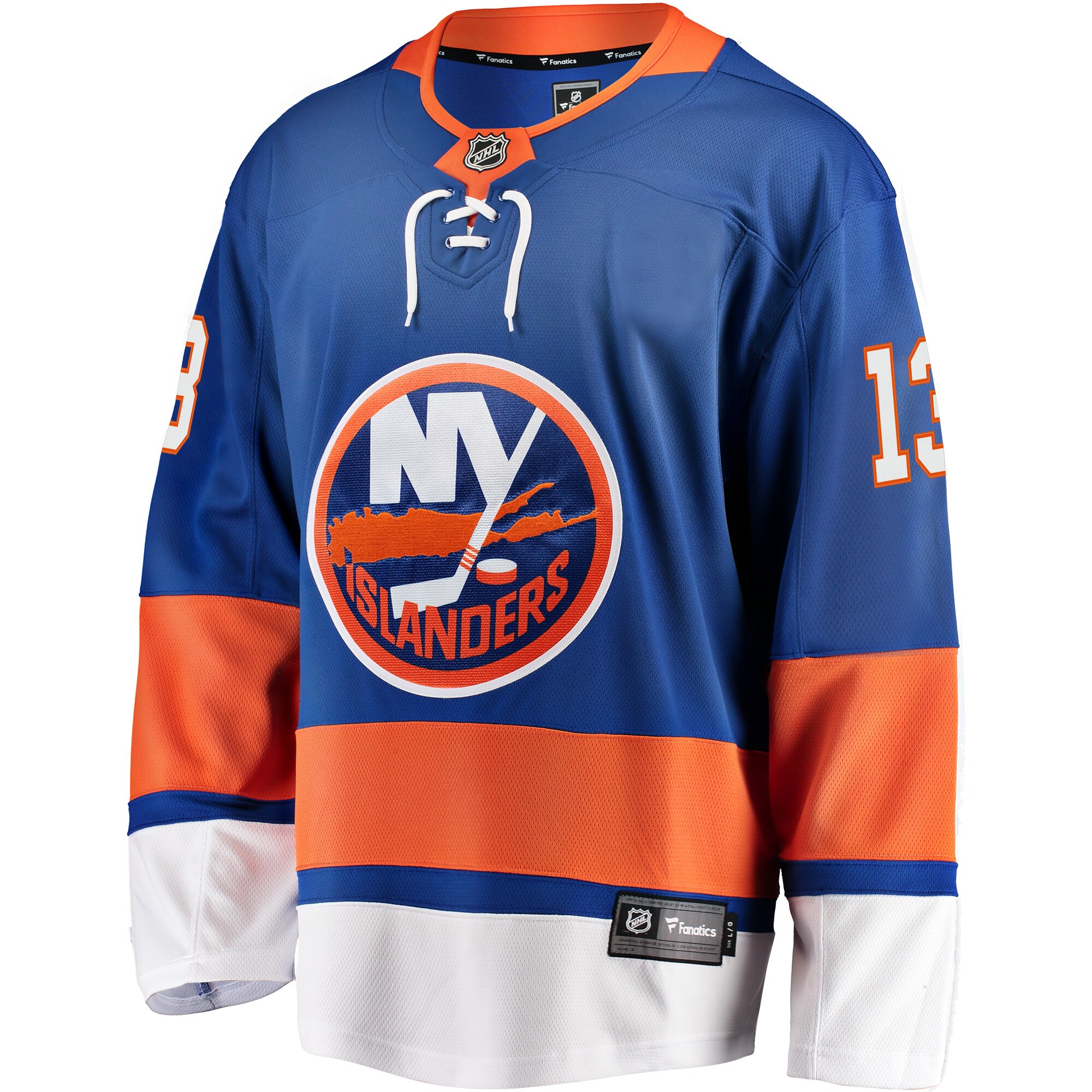 Alternative view of Men's New York Islanders Mathew Barzal Royal Breakaway Player Hockey Jersey - JS471 