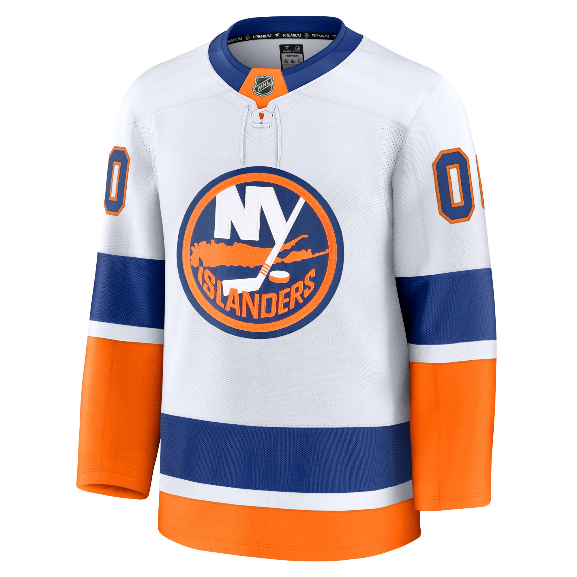 Alternative view of Men's New York Islanders White Away Premium Custom Hockey Jersey - JS472 