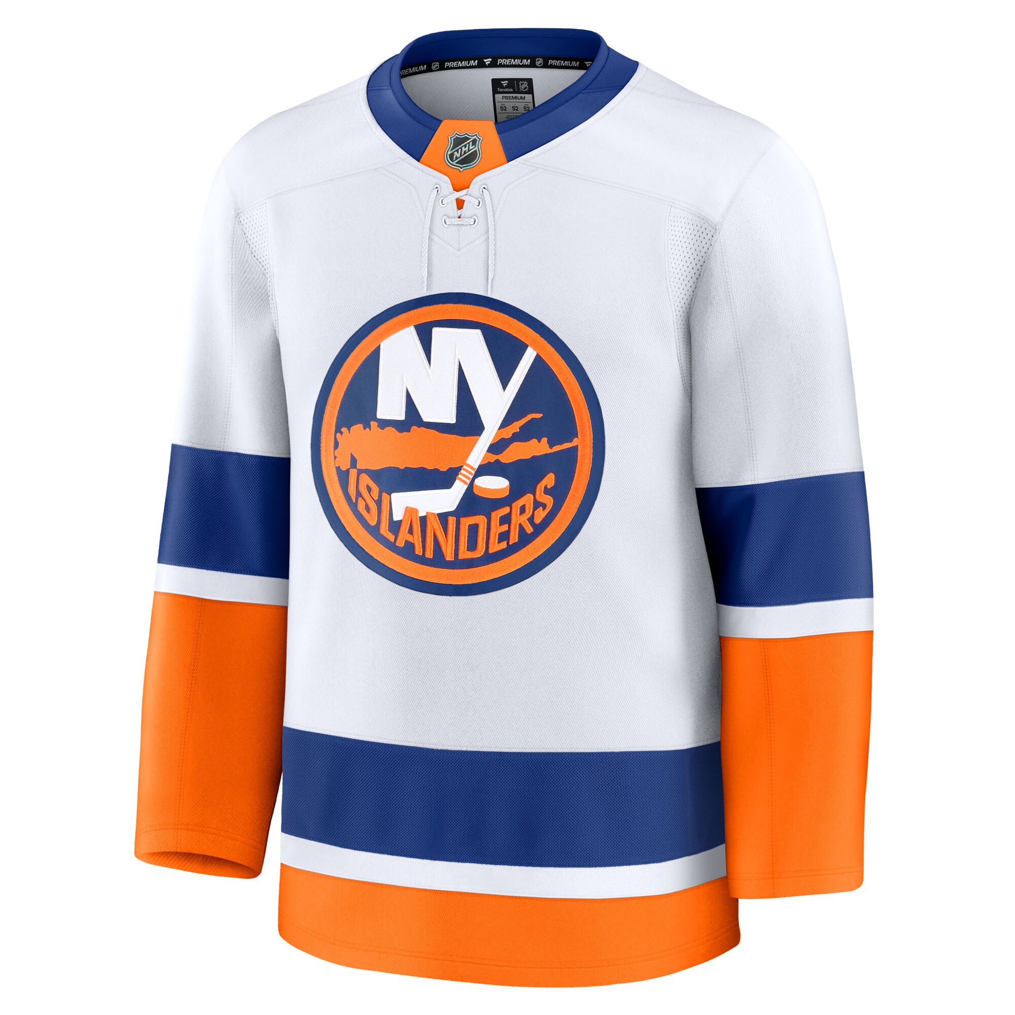 Alternative view of Men's New York Islanders White Away Premium Hockey Jersey - JS346 