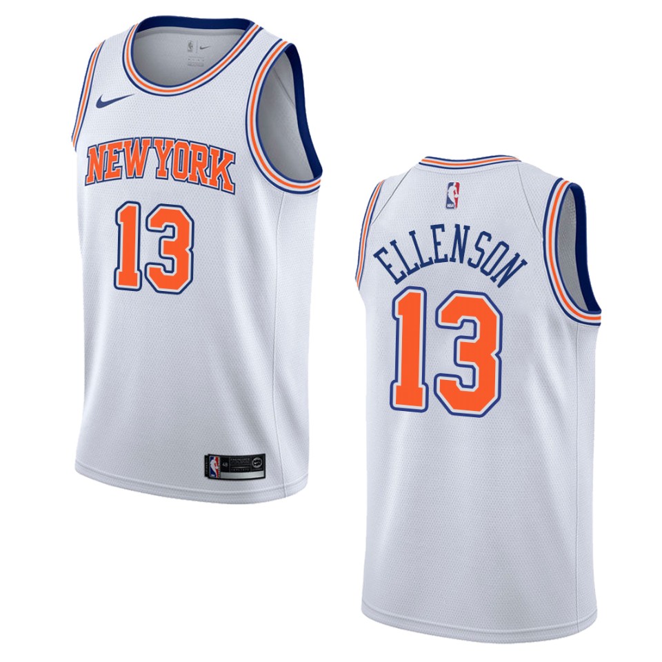Men's New York Knicks #13 Henry Ellenson Statement Swingman Basketball Jersey - White
