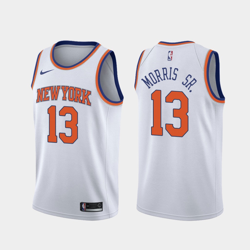 Men's New York Knicks #13 Marcus Morris Sr. Association Swingman Basketball Jersey - White