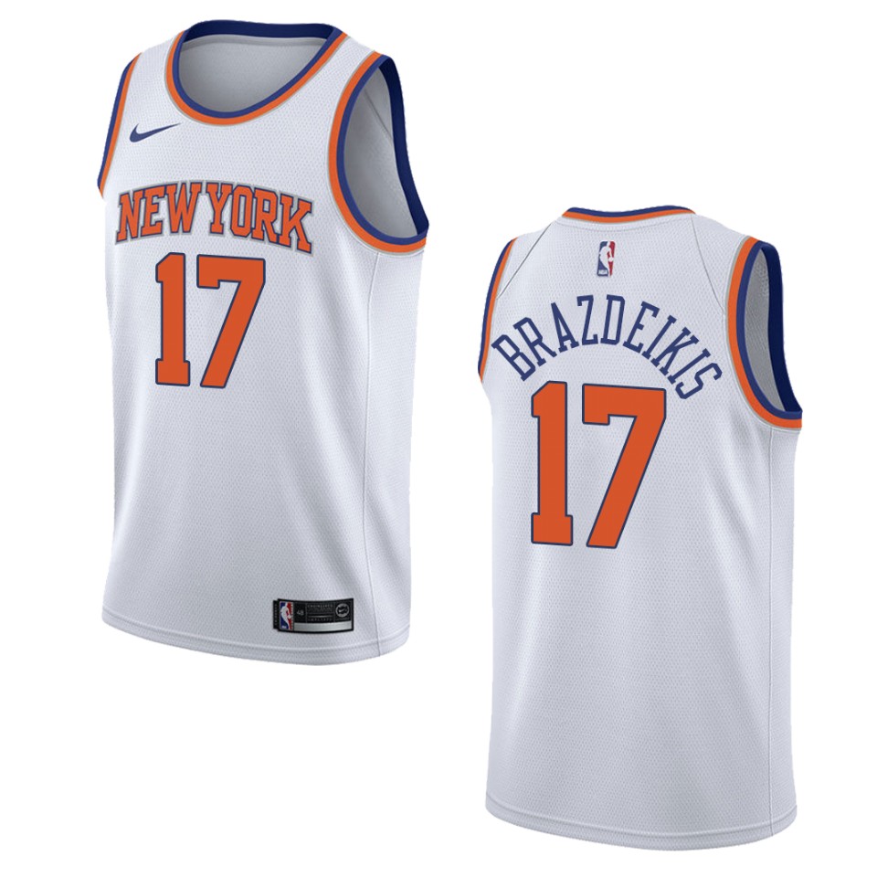 Men's New York Knicks #17 Iggy Brazdeikis Association Swingman Basketball Jersey - White