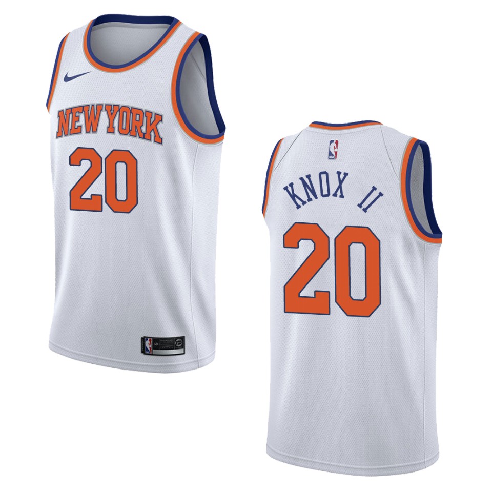 Men's New York Knicks #20 Kevin Knox Ii Association Swingman Basketball Jersey - White